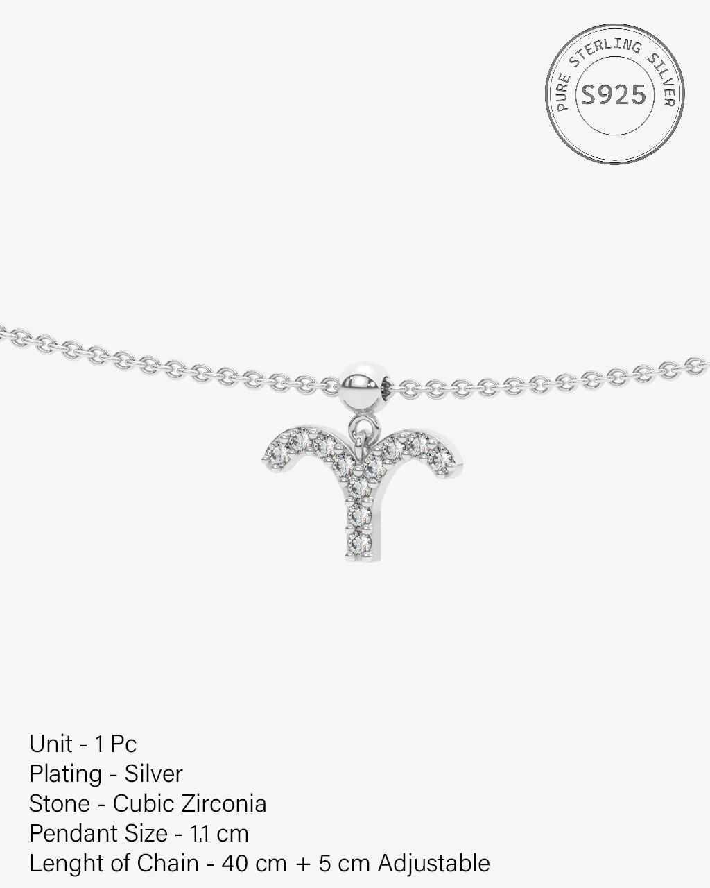 Aries Stone Pave Zodiac Necklace - Image 6