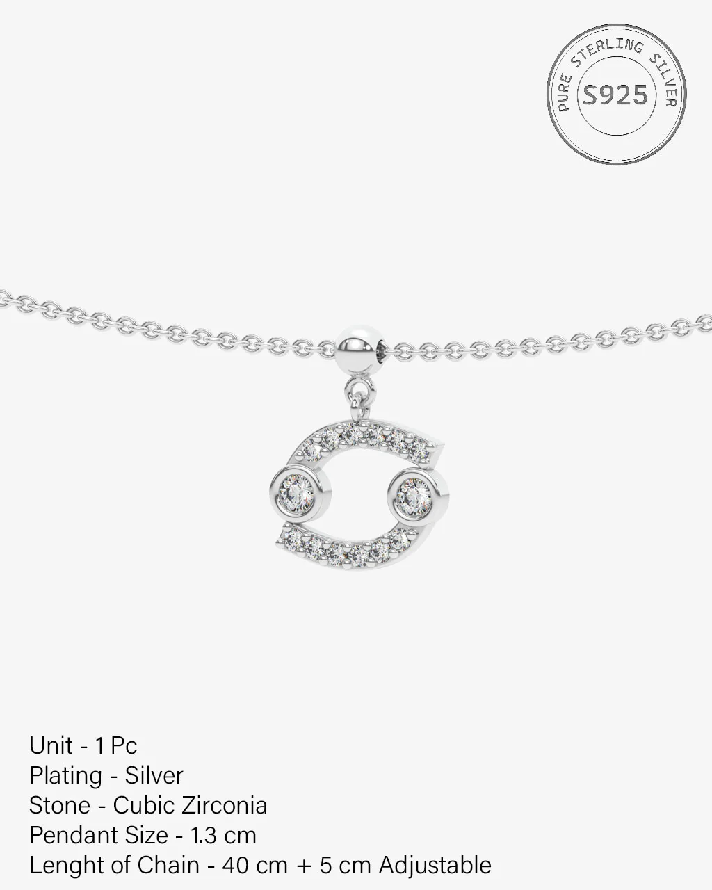 Cancer Stone Pave Zodiac Necklace - Image 6