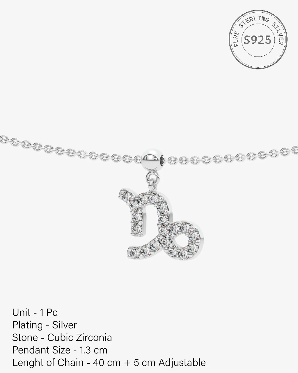 Capricorn Stone Pave Zodiac Necklace - Image 6