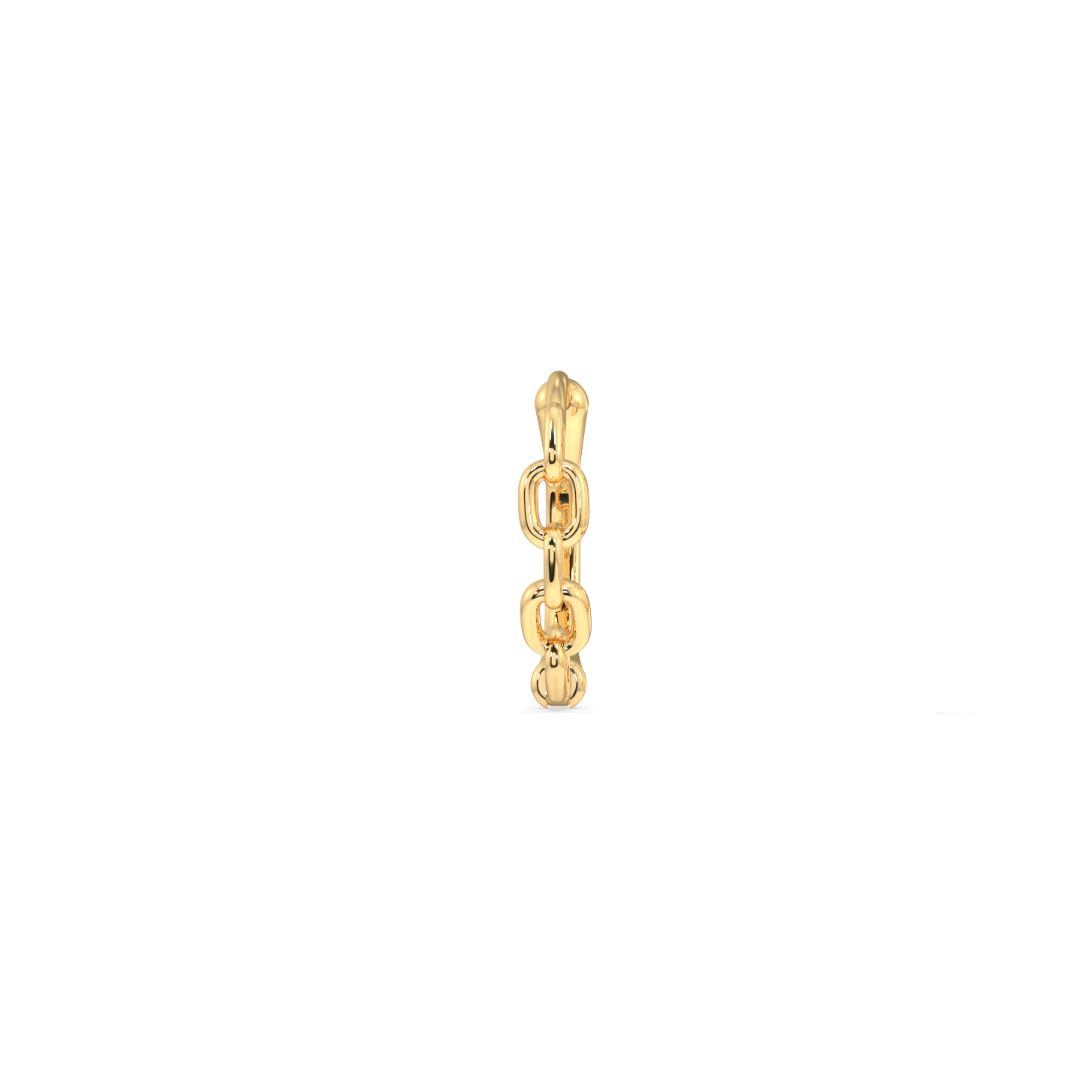 Chain Link Hoop Earring For Men ( 11MM ) - Image 3