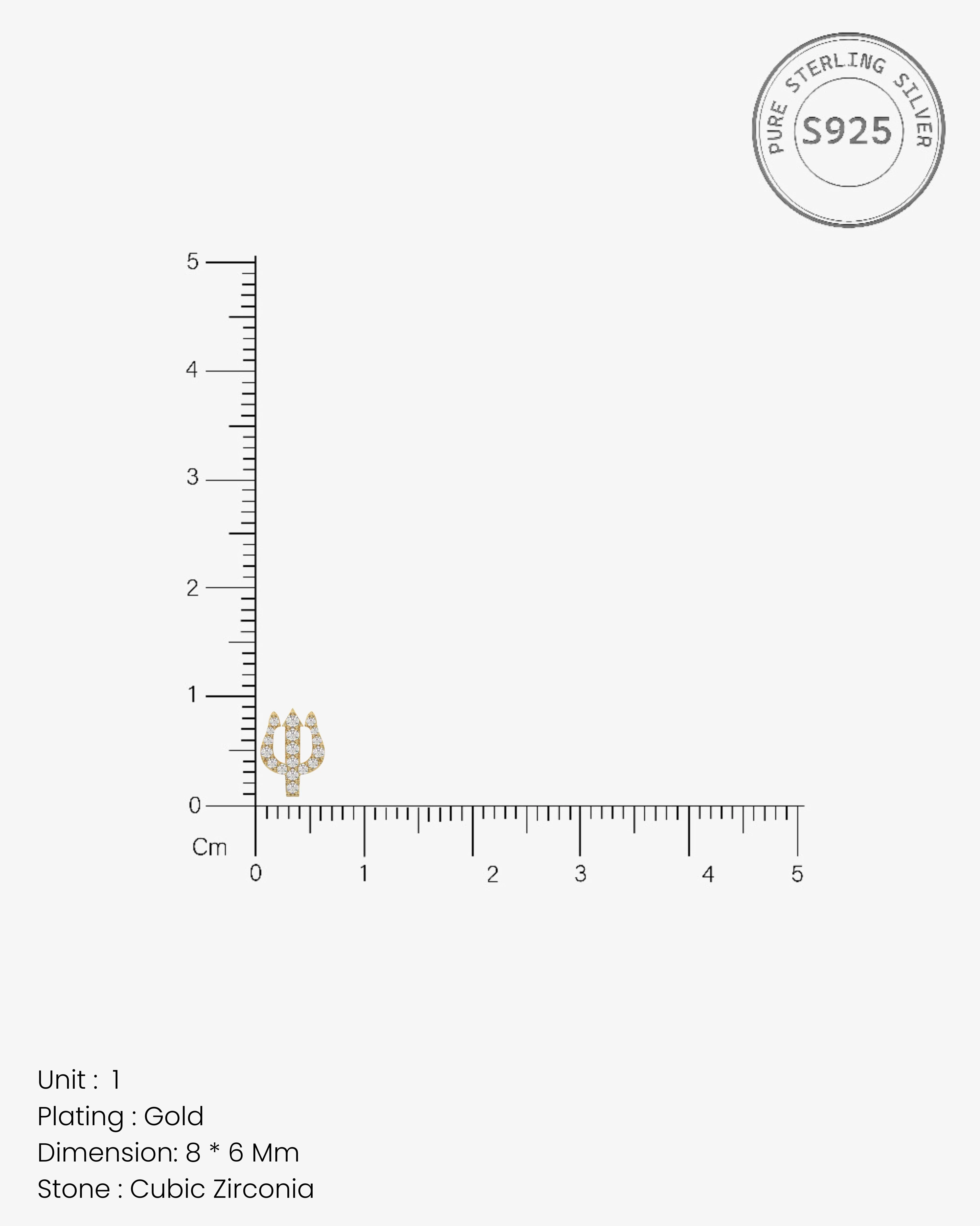 Trishul Divine Silver Stud Men's Earrings - Image 4