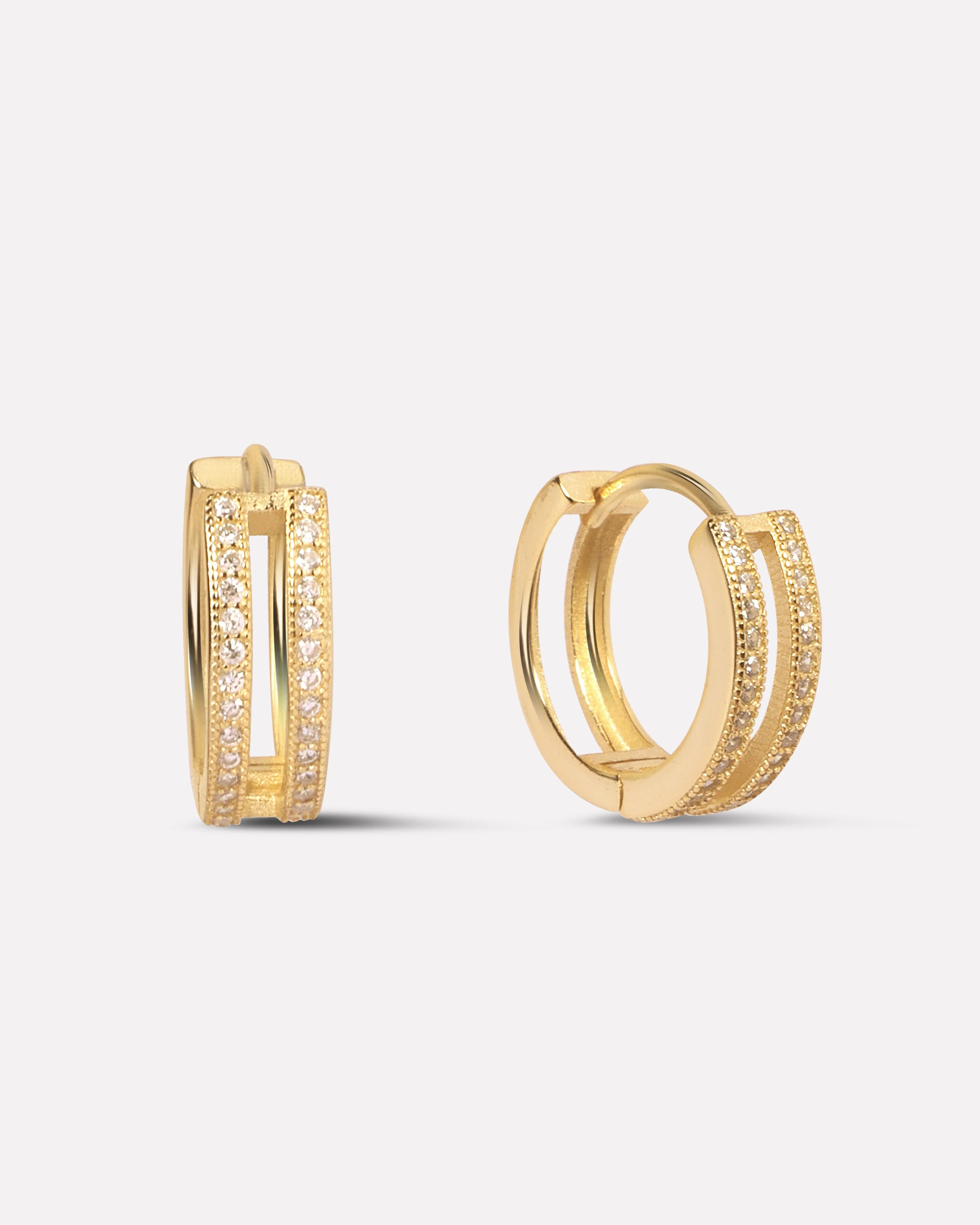 Twin Ring Hoop Statement Men's Earring - Image 3