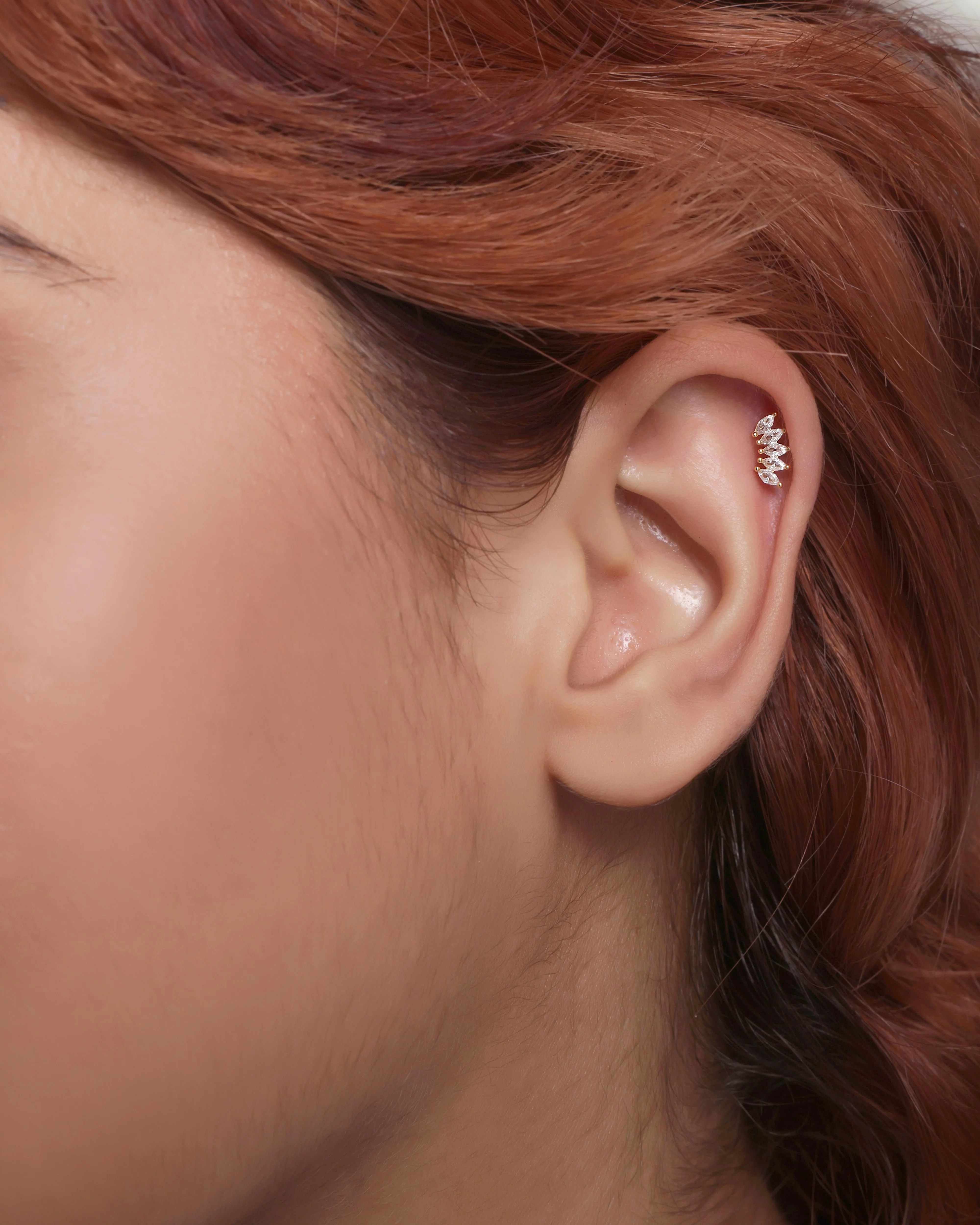 Baguette Stone Crown Stud Earrings - Image 4