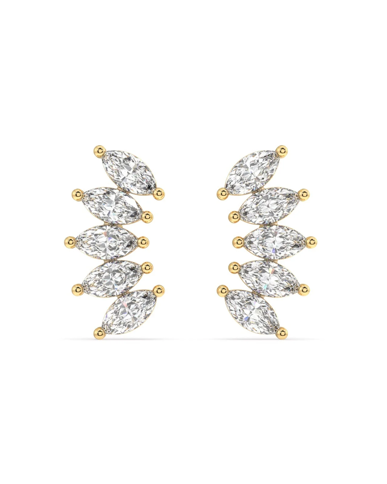 Baguette Stone Crown Stud Earrings - Image 6