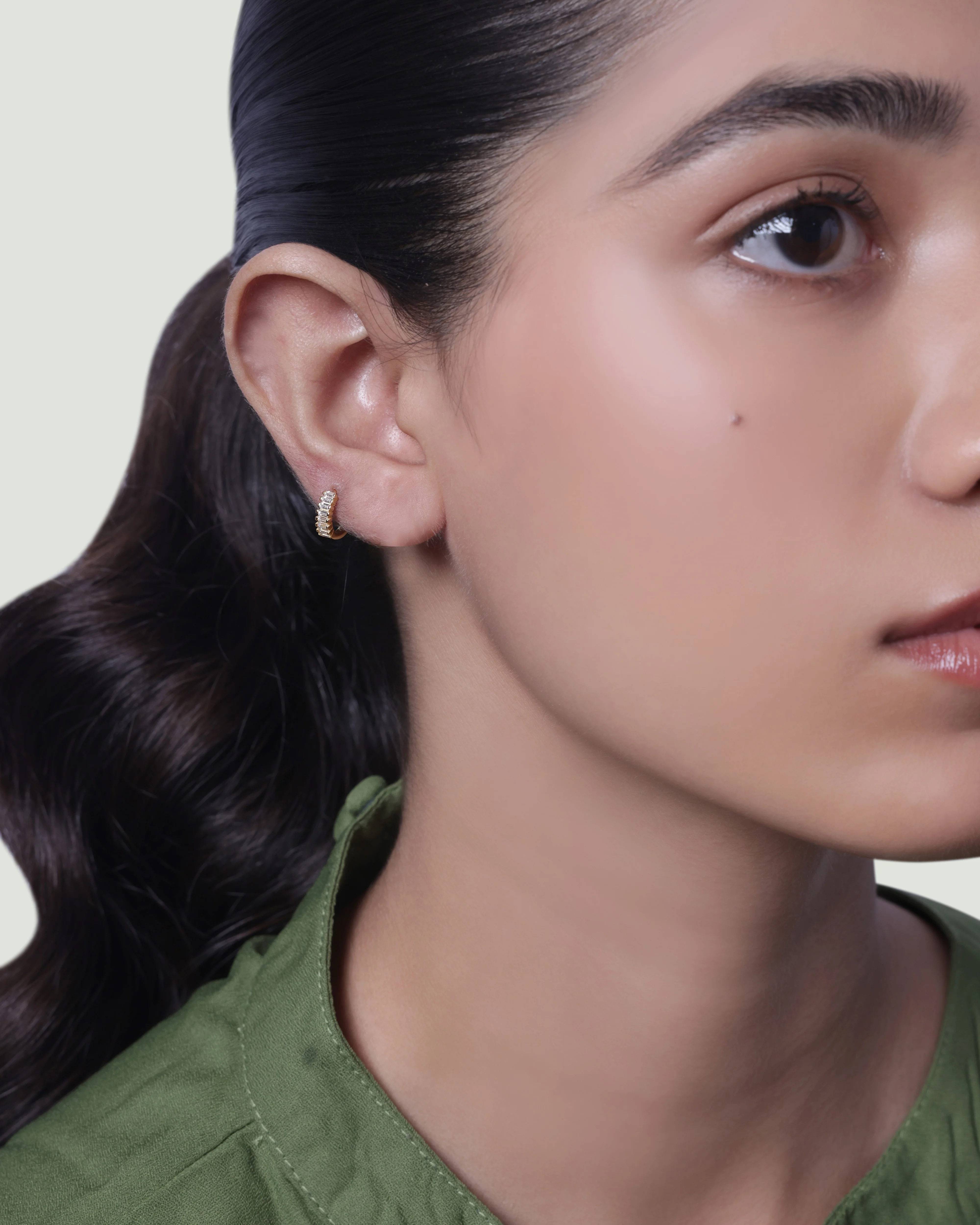 Baguette Hoop Earrings - Image 4