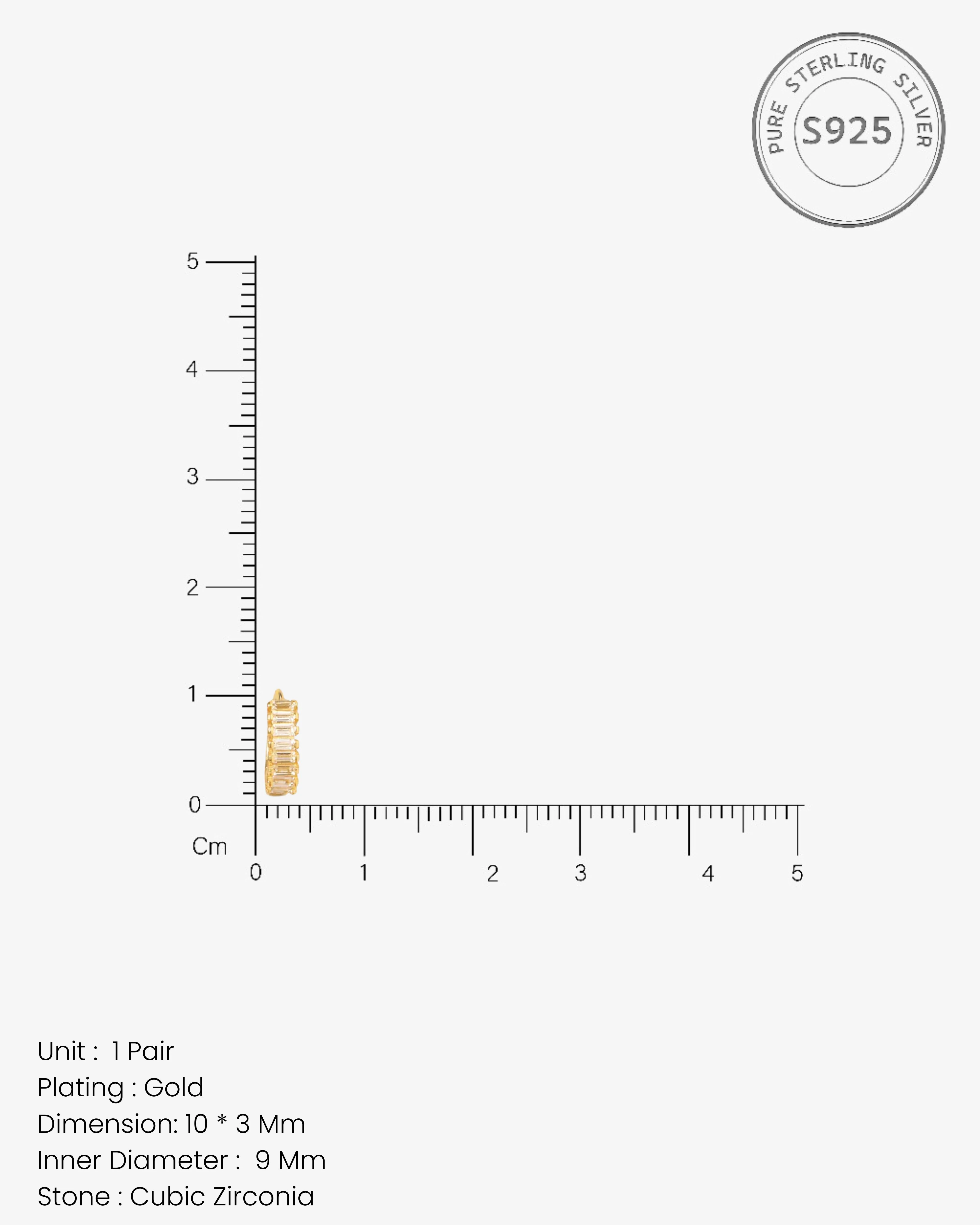 Baguette Hoop Earrings - Image 5