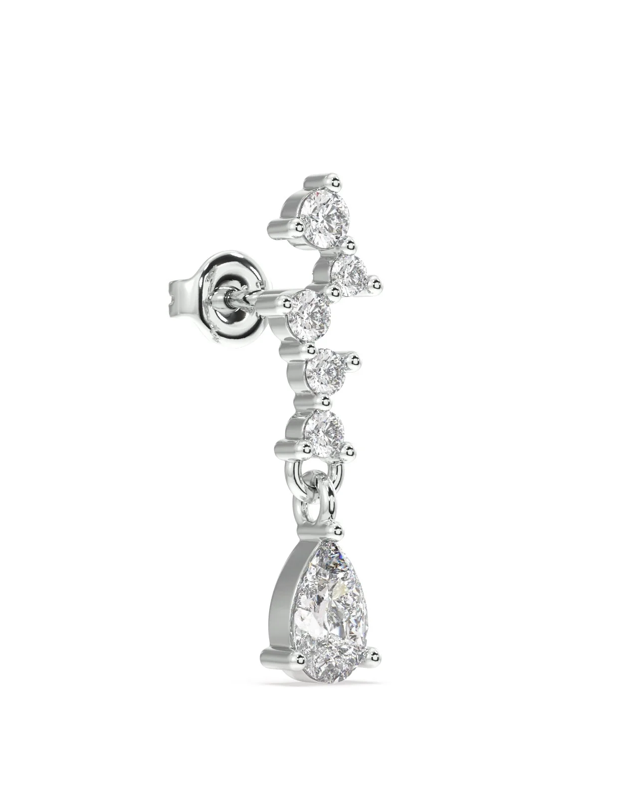 Classic Zirconia Asymmetry Stud Earrings - Image 3