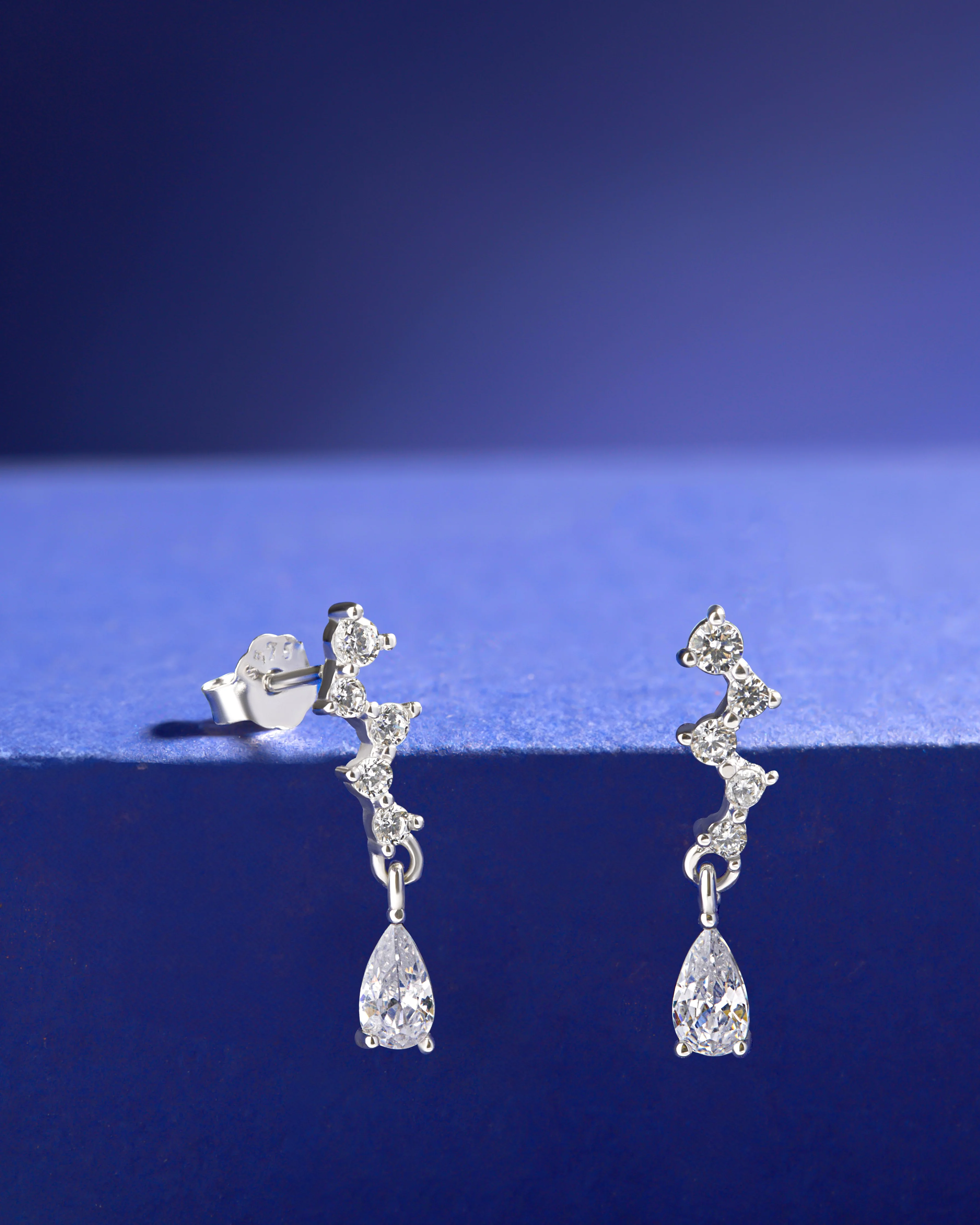Classic Zirconia Asymmetry Stud Earrings - Image 6
