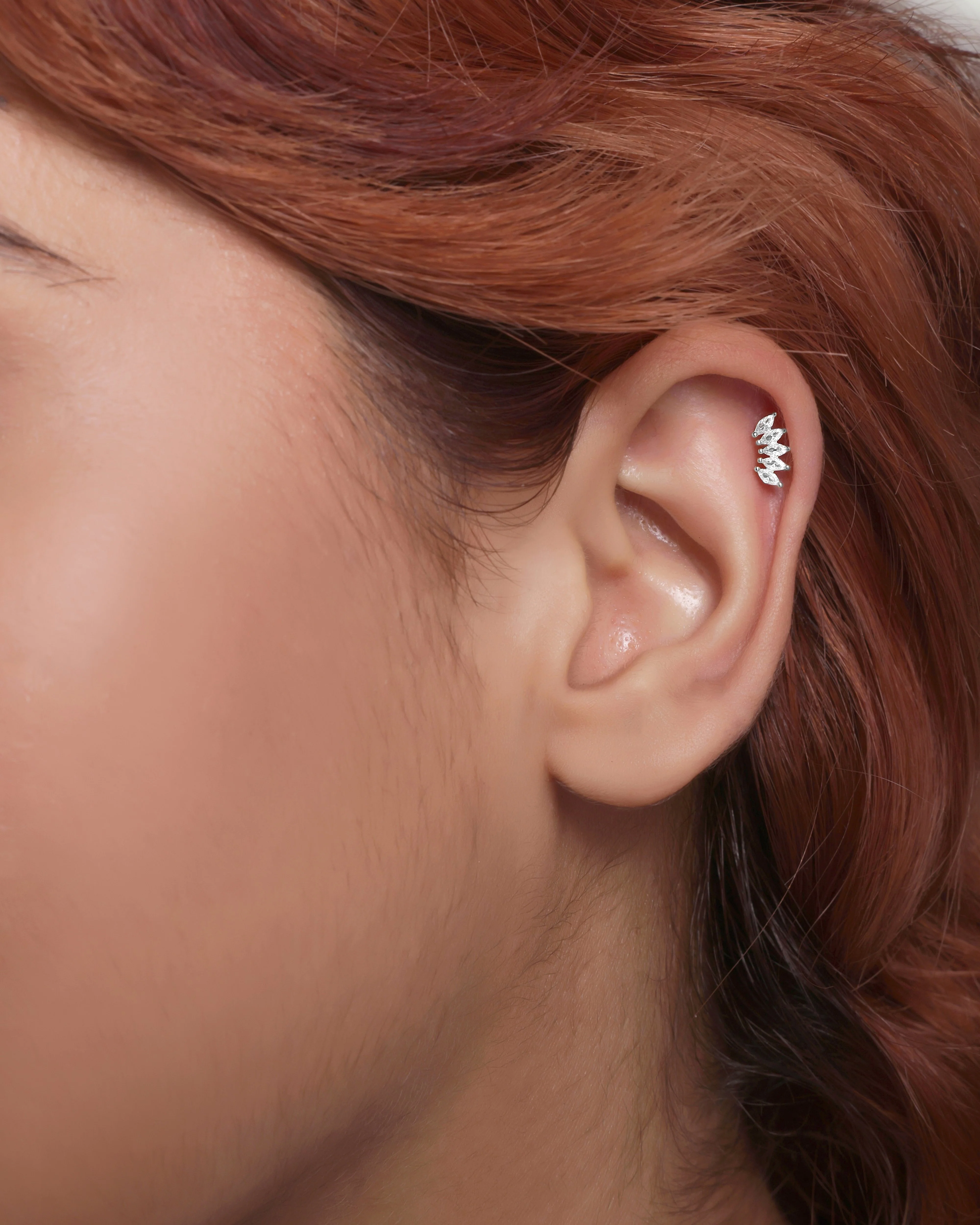 Baguette Stone Crown Stud Earrings - Image 4