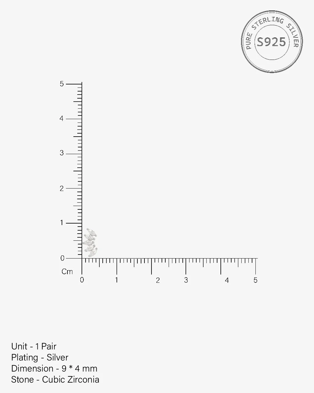 Baguette Stone Crown Stud Earrings - Image 5