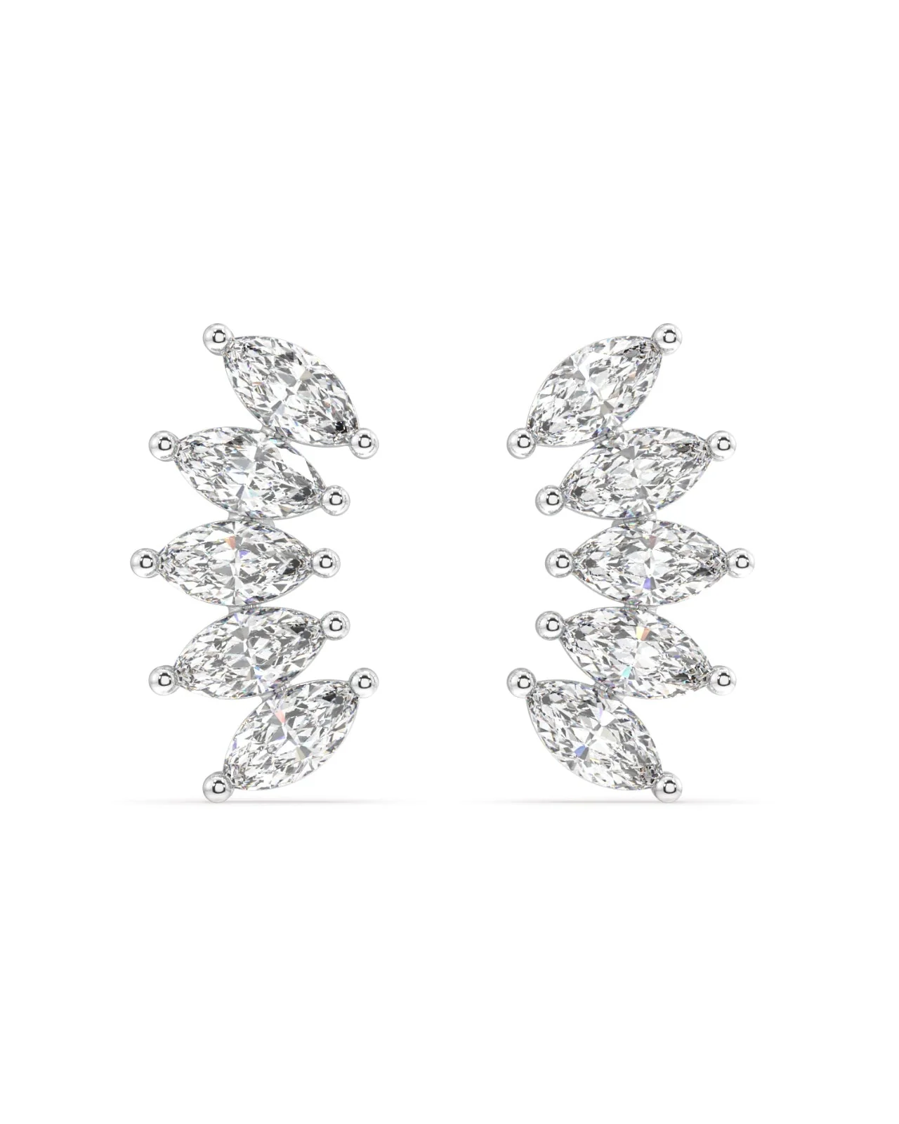 Baguette Stone Crown Stud Earrings - Image 6