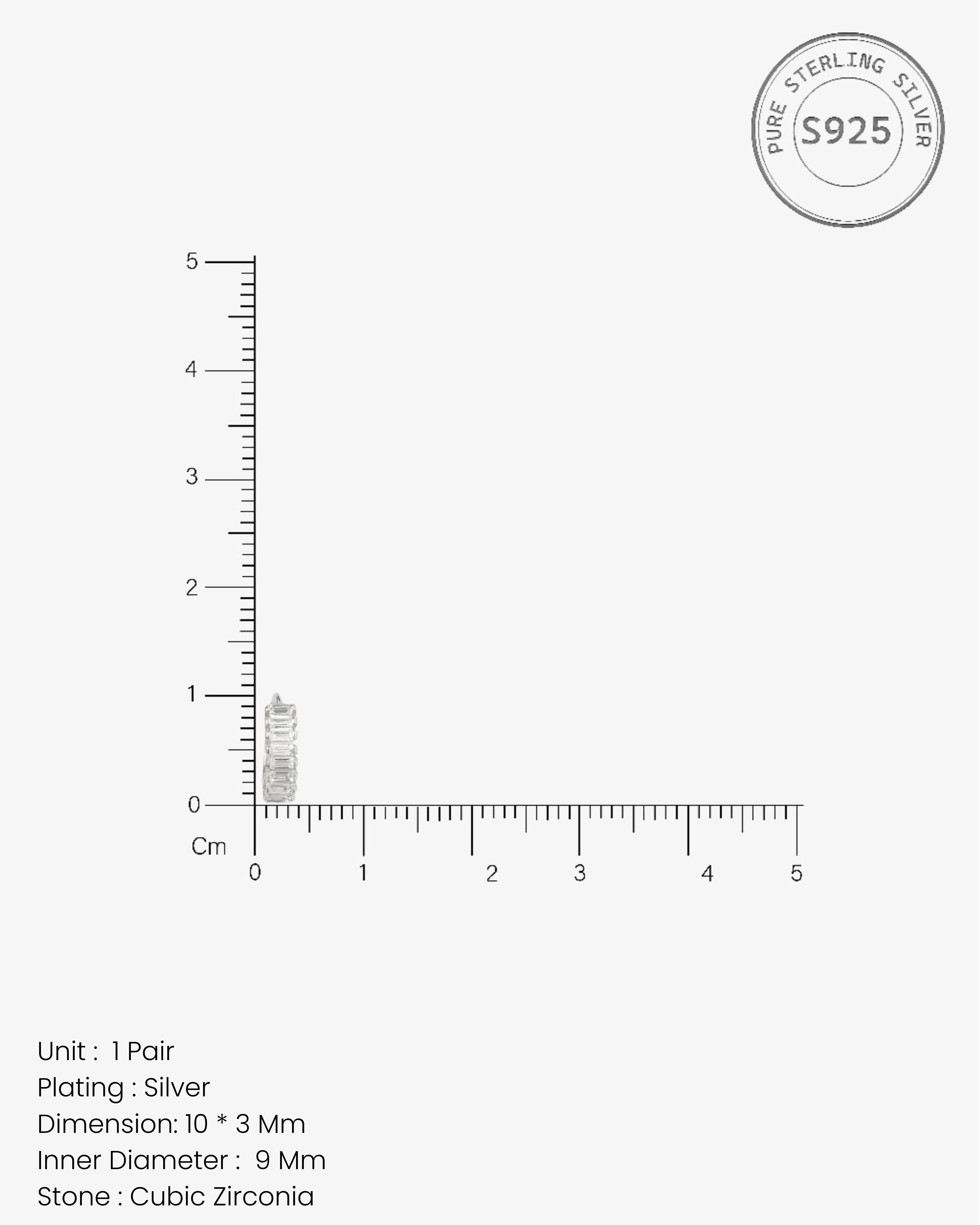 Baguette Hoop Earrings - Image 5