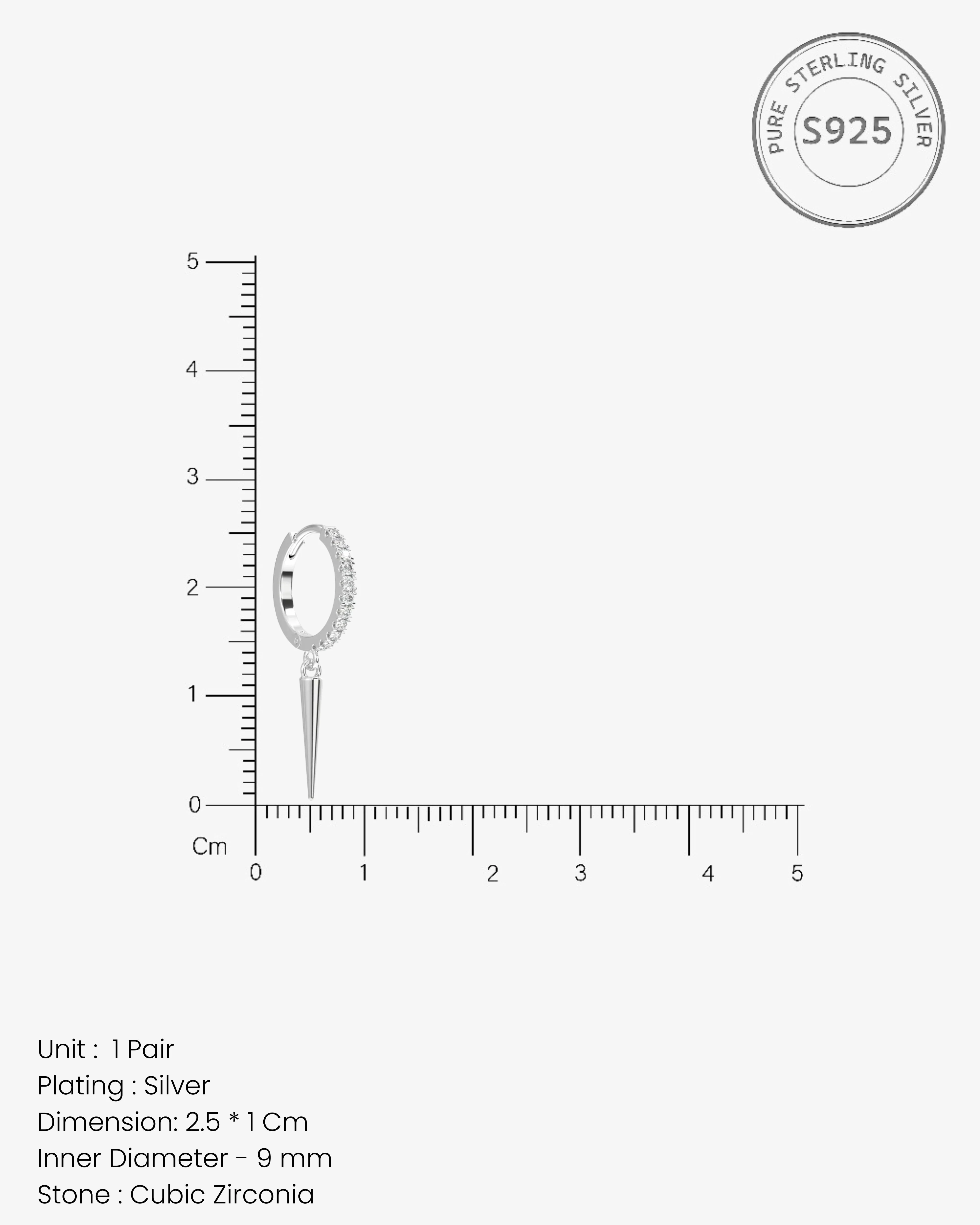 Bar Charm Hoop Earrings - Image 5