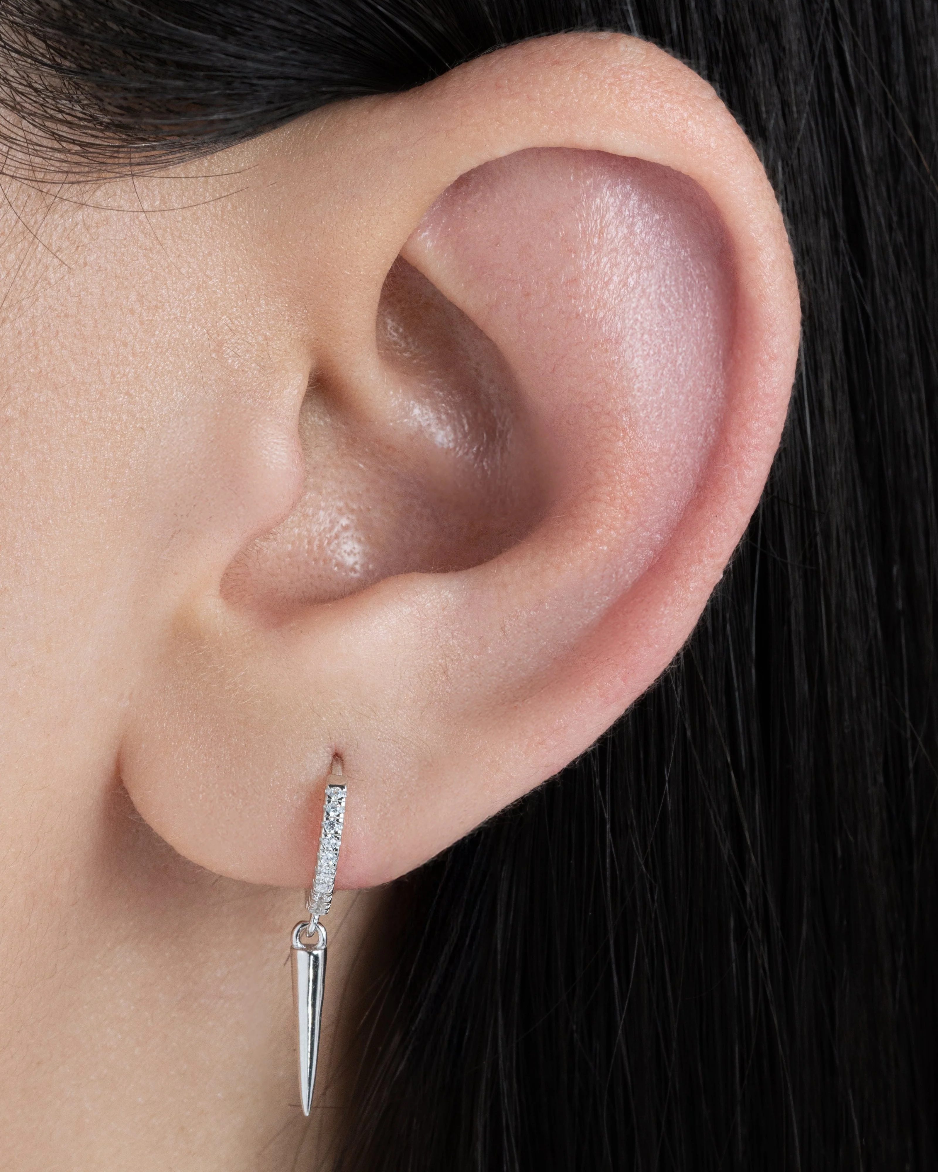 Bar Charm Hoop Earrings - Image 6