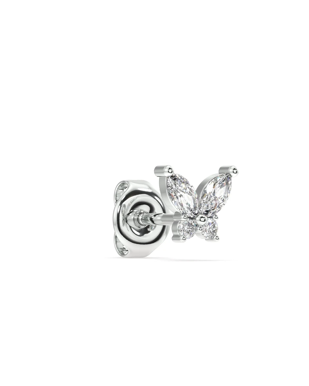 Zirconia Butterfly Stud Earrings - Image 3