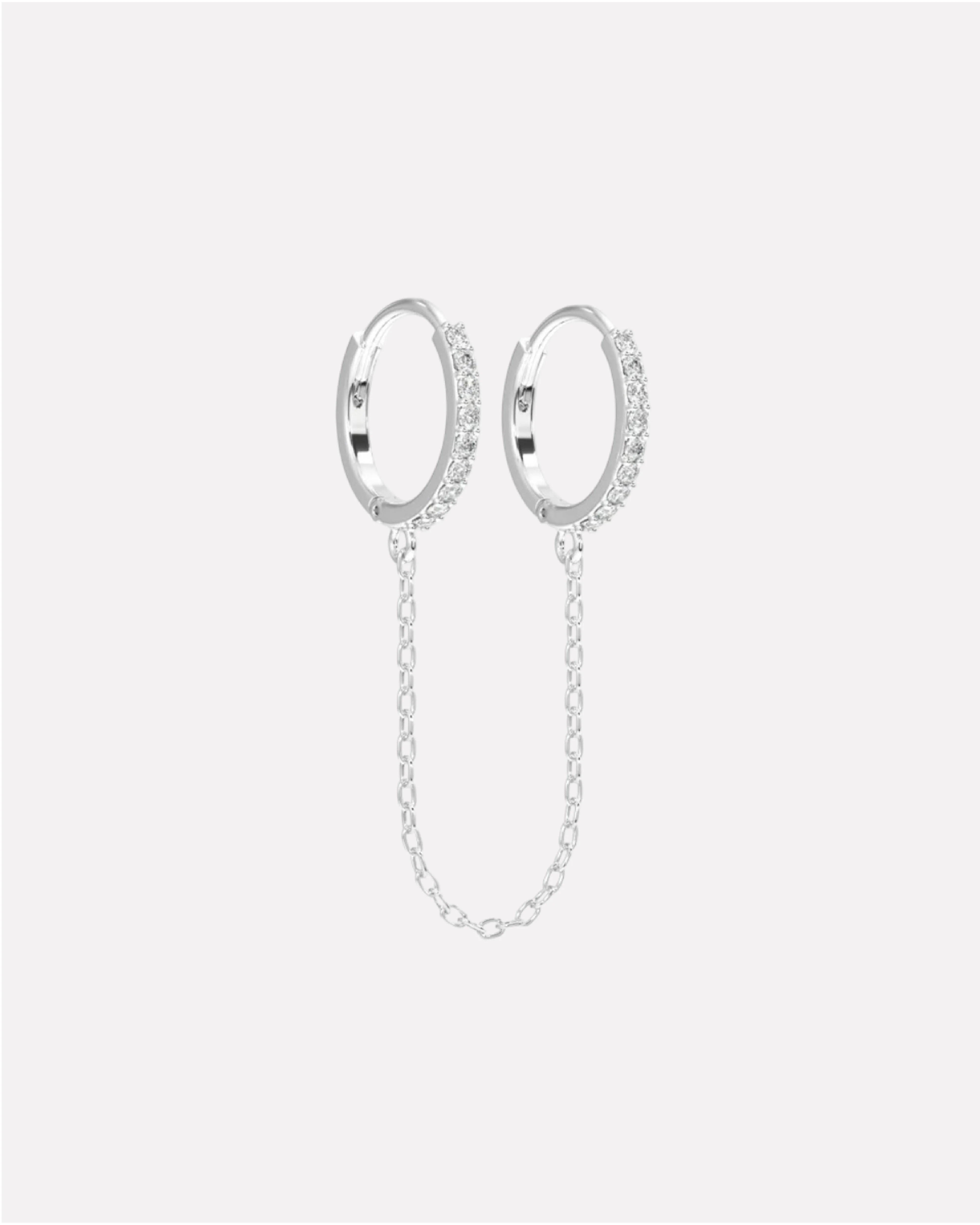 Connecting Hoop Chain Earrings - Image 3