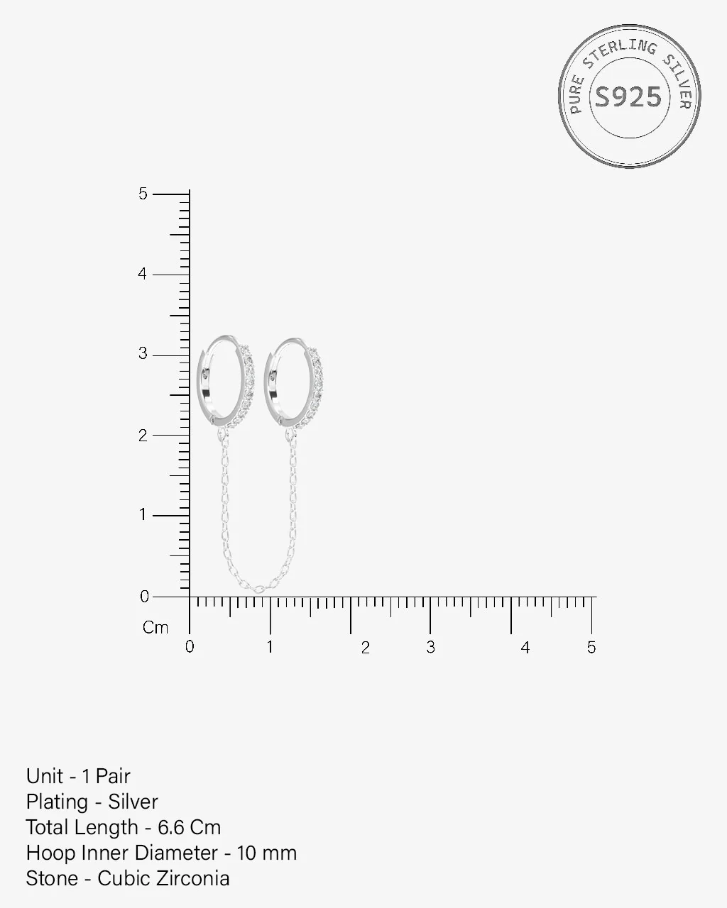 Connecting Hoop Chain Earrings - Image 5