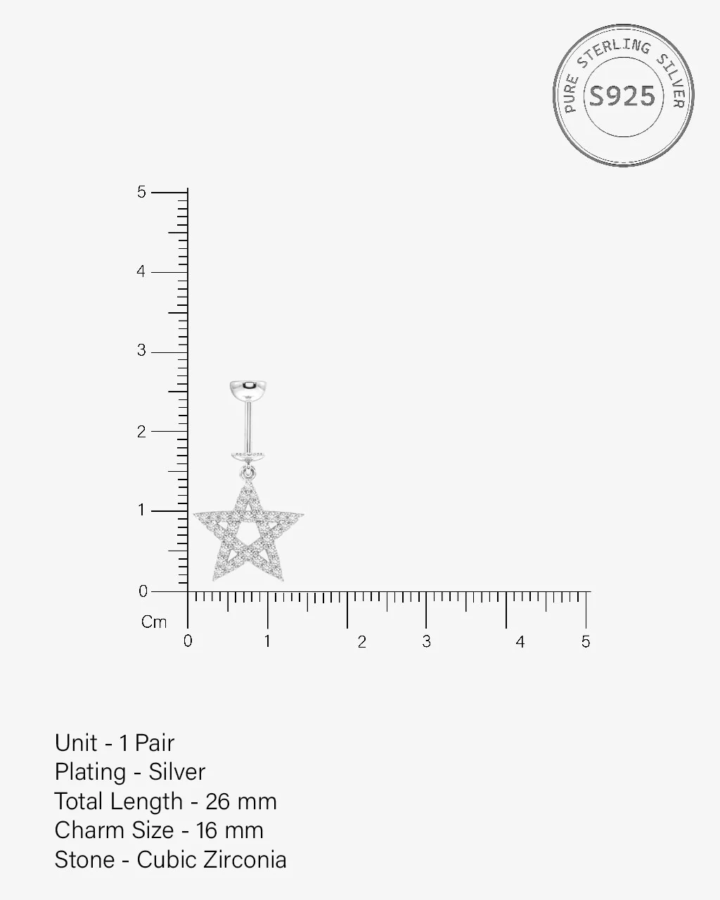 Criss Cross Zircon Star Screw Helix Hanging Earrings - Image 5