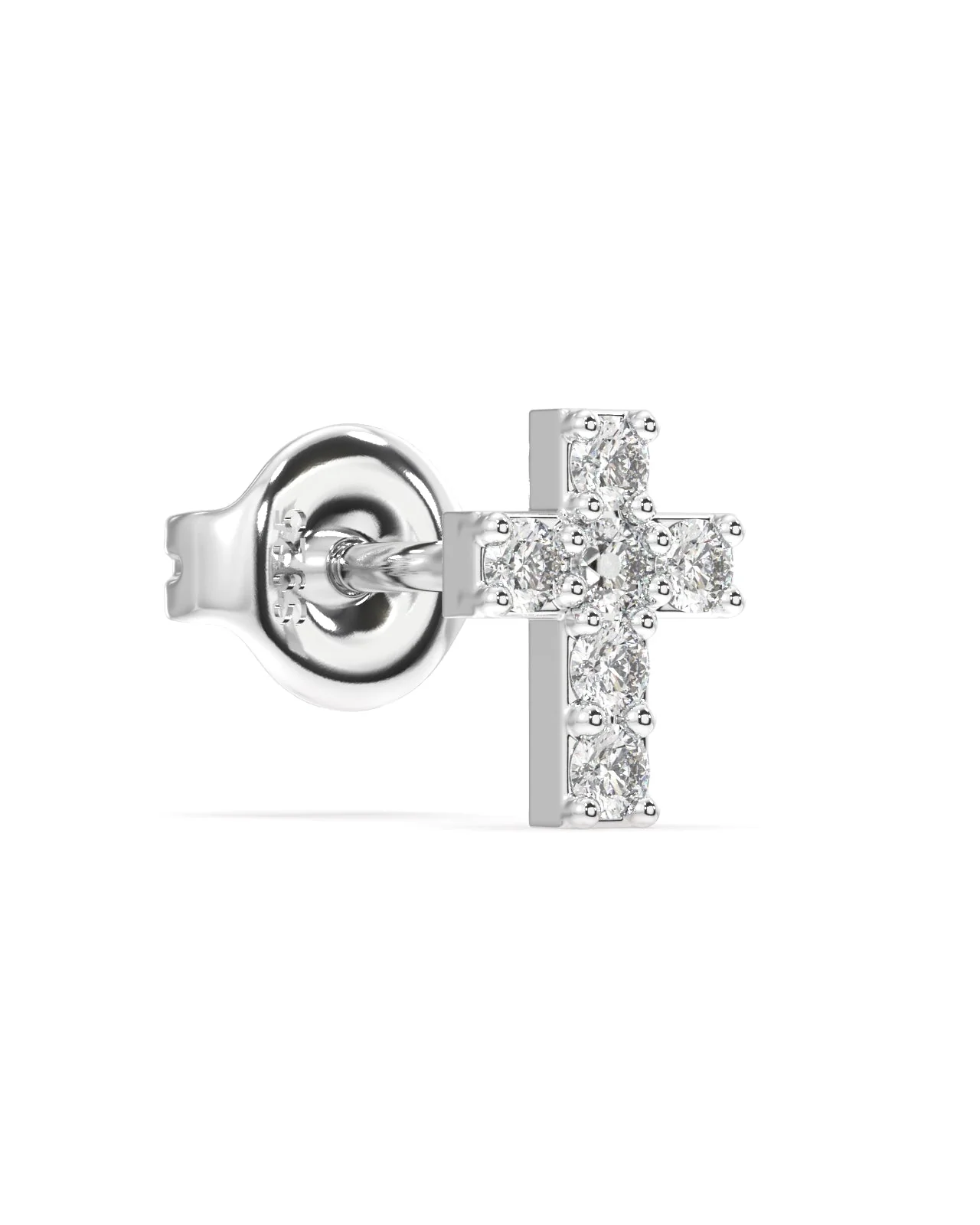 Minimal Zircon Cross Studs Earrings - Image 4