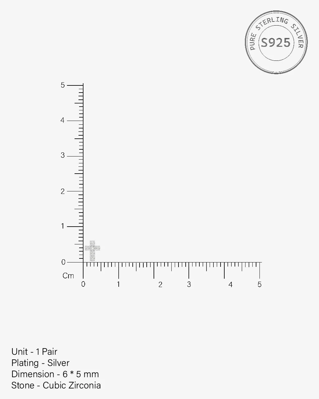 Minimal Zircon Cross Studs Earrings - Image 5