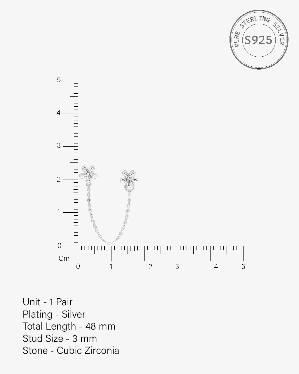 Dainty Flower Connector 3 In 1 Chain Earrings - Image 5