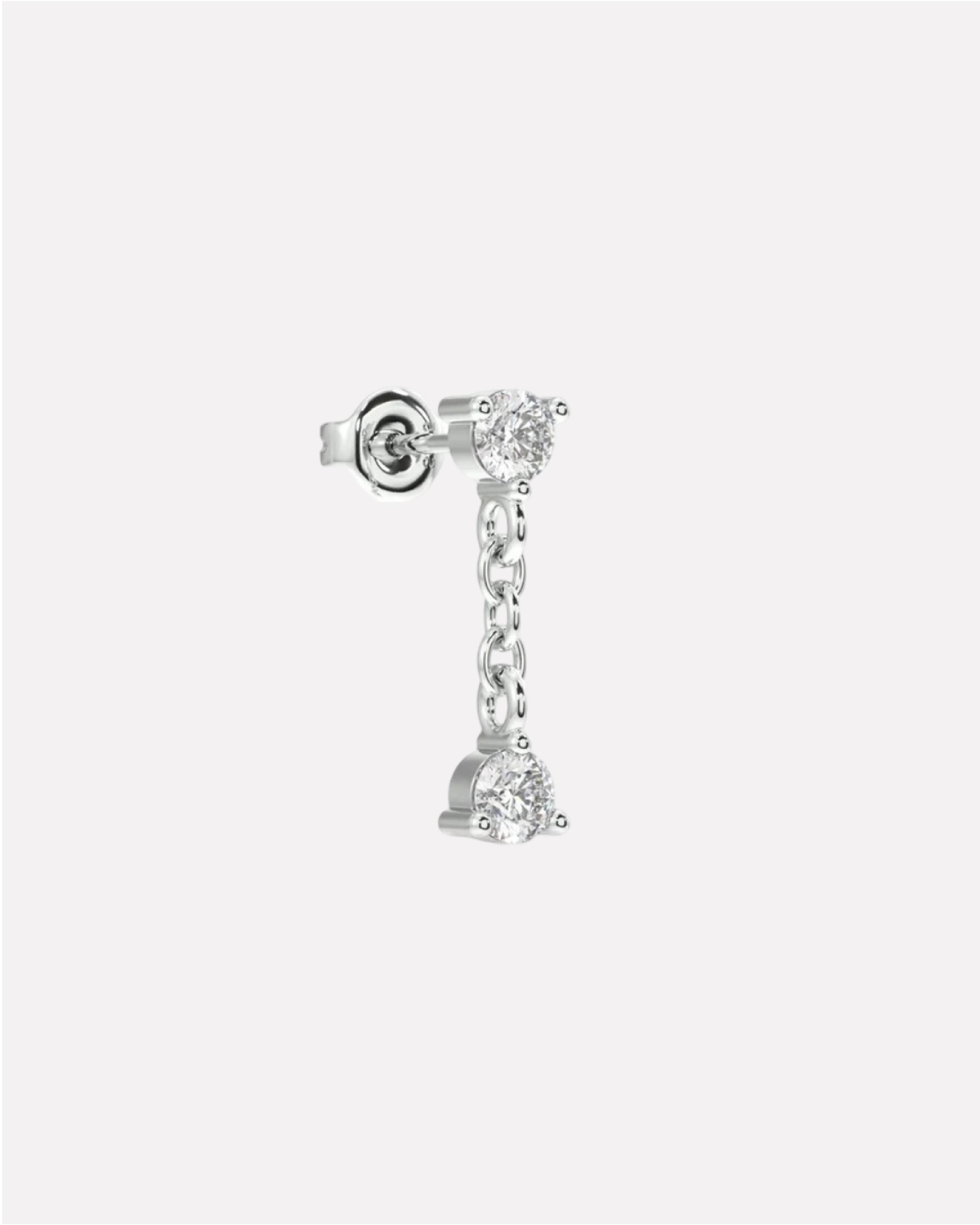 Double Zircon Dangler Studs Earrings - Image 5