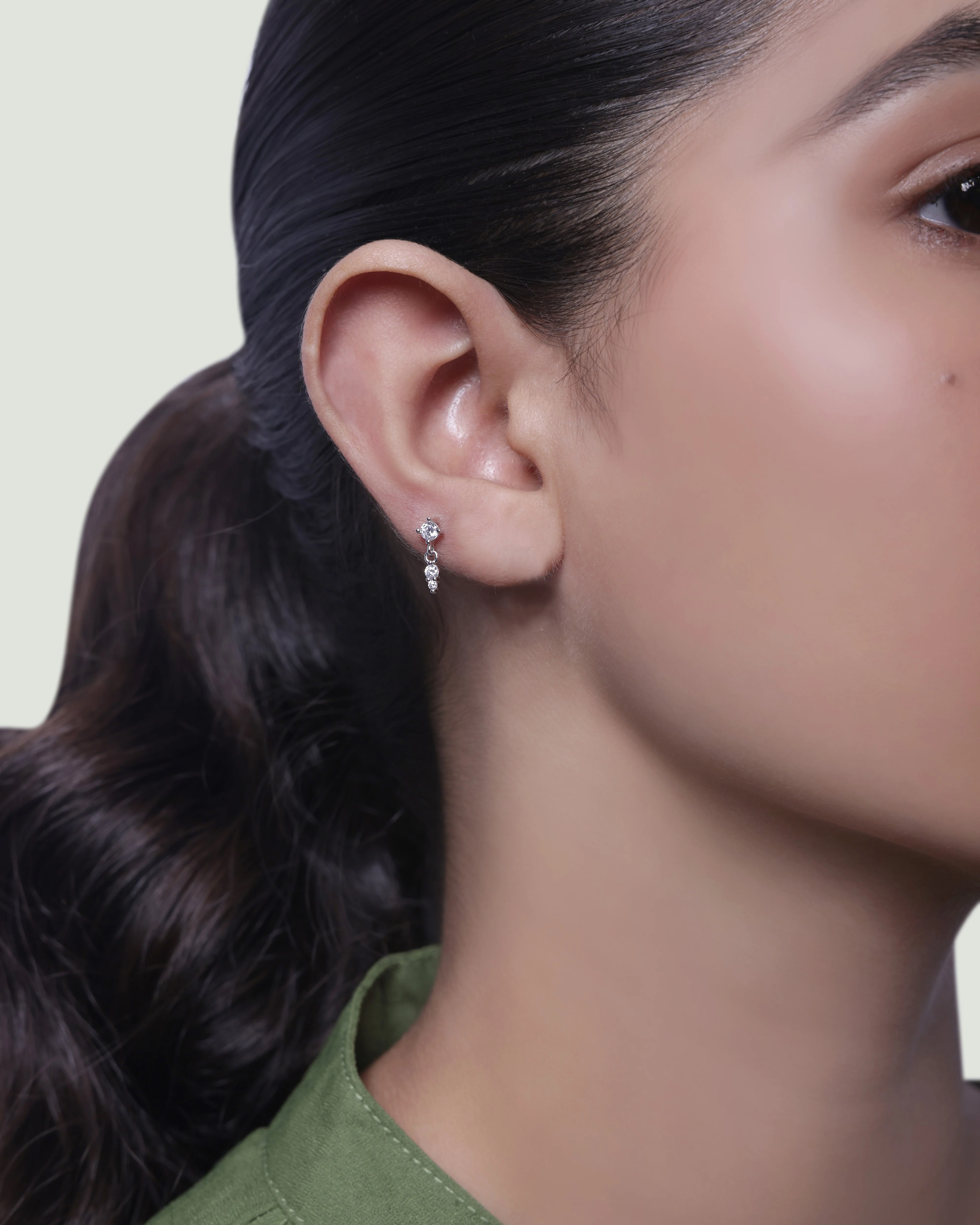 Droplet Bar Stud Earrings - Image 3