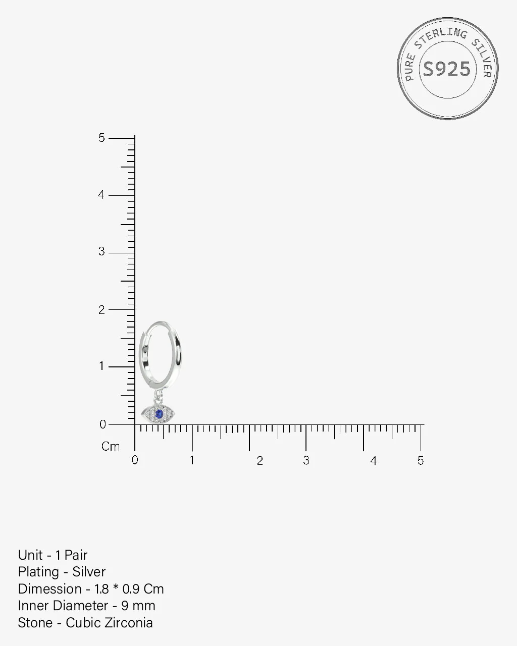 Evil Eye Charm Hoop Earrings - Image 5