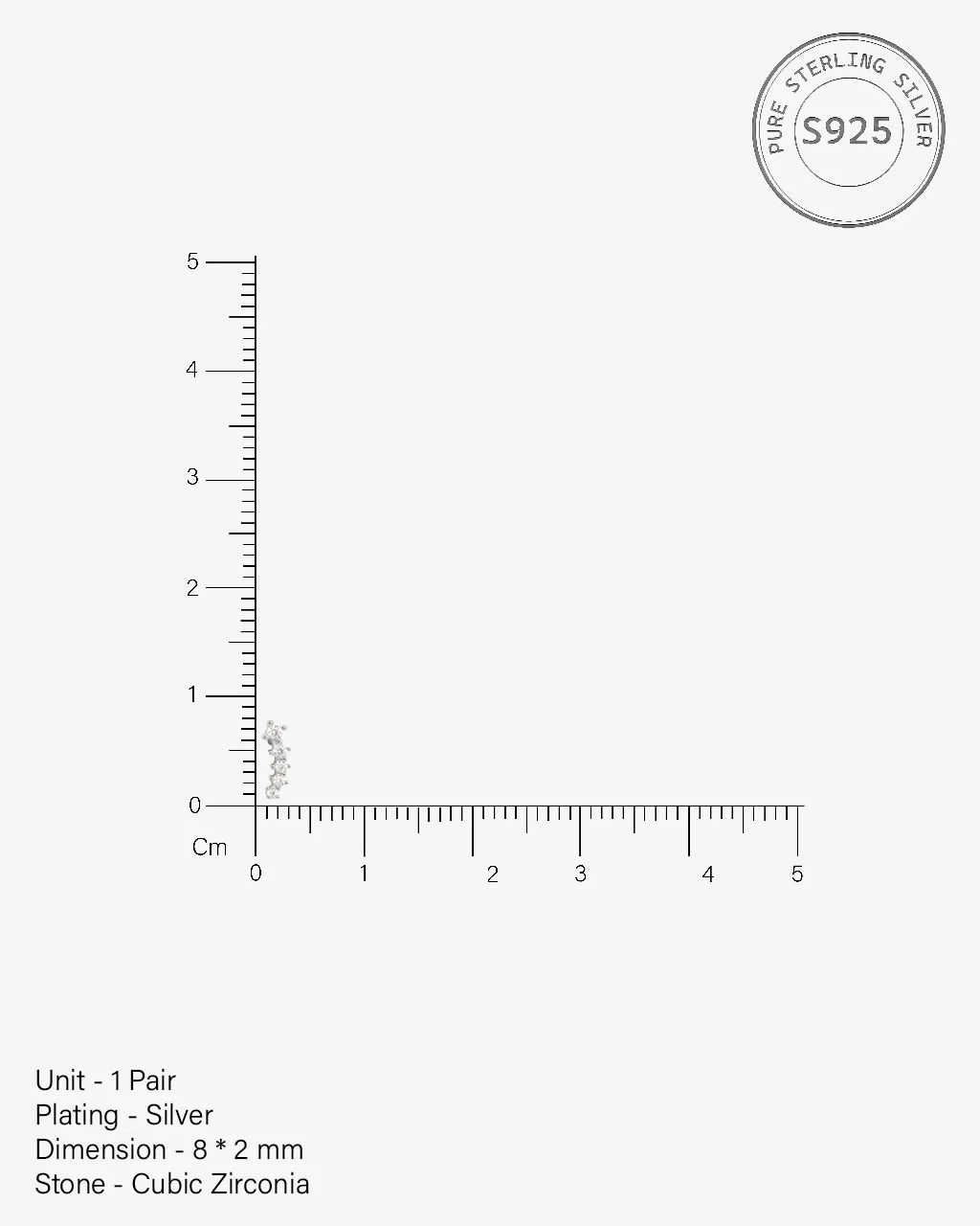 Five Stone Climber Studs Earrings - Image 4