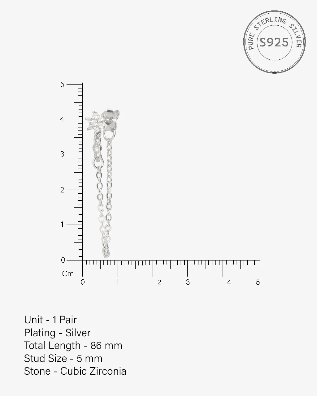 Flower Dangler Chain Earrings - Image 5