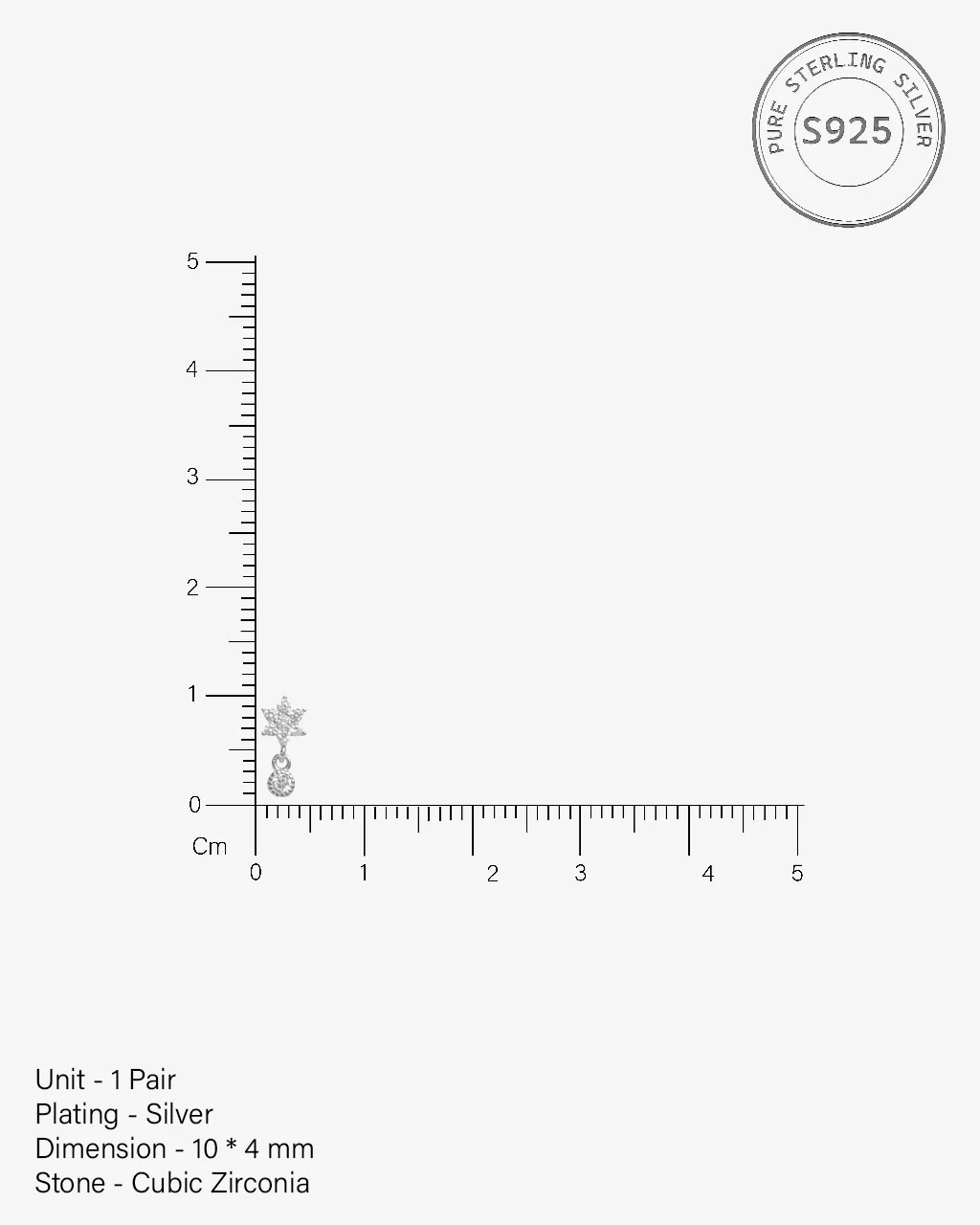 Flower Dangler Zirconia Drop Stud Earrings - Image 4