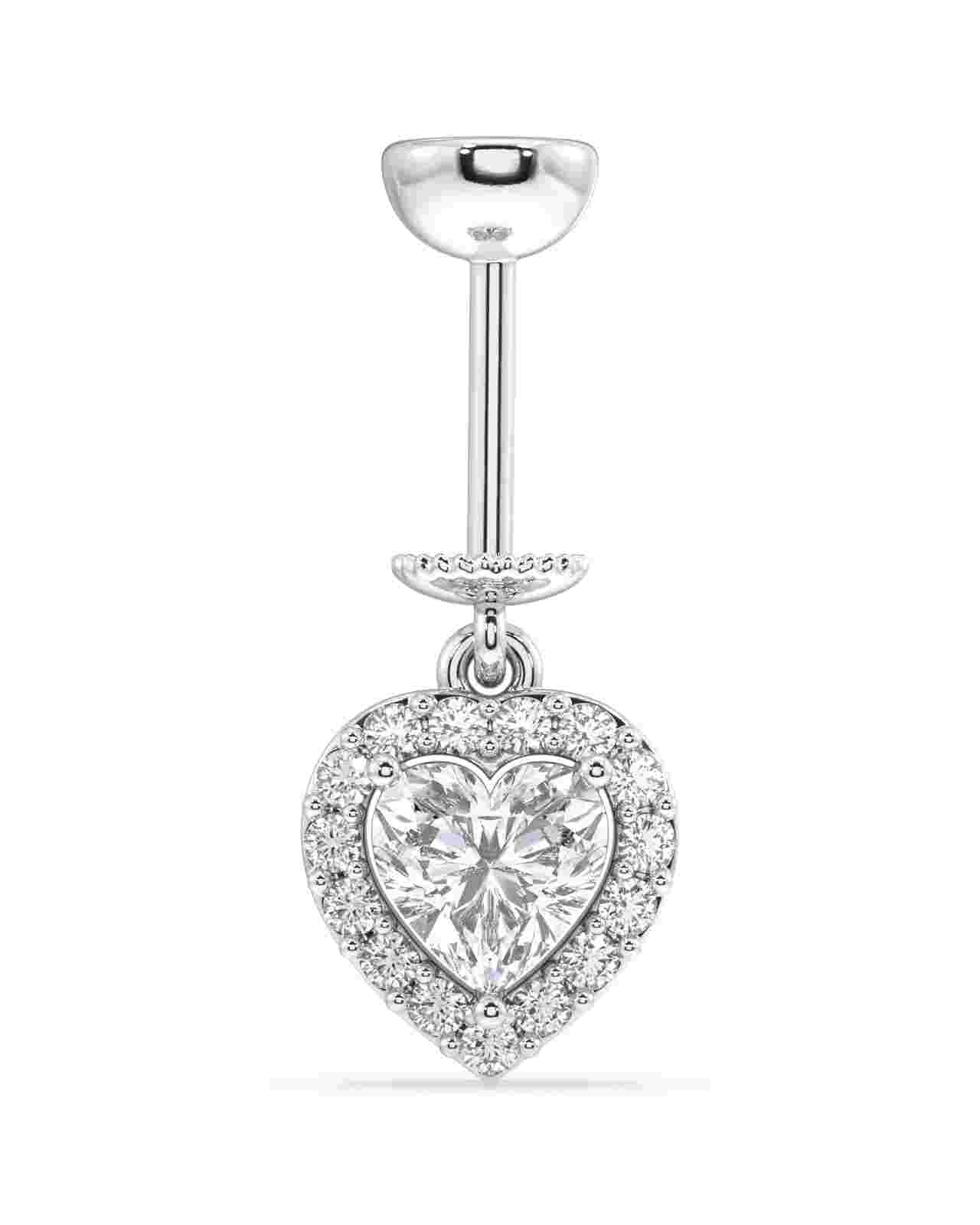 Solitaire Heart Hanging Earrings - Image 4