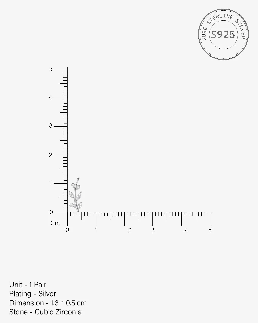 Luxury Zircon Paved Leaf Studs Earrings - Image 5