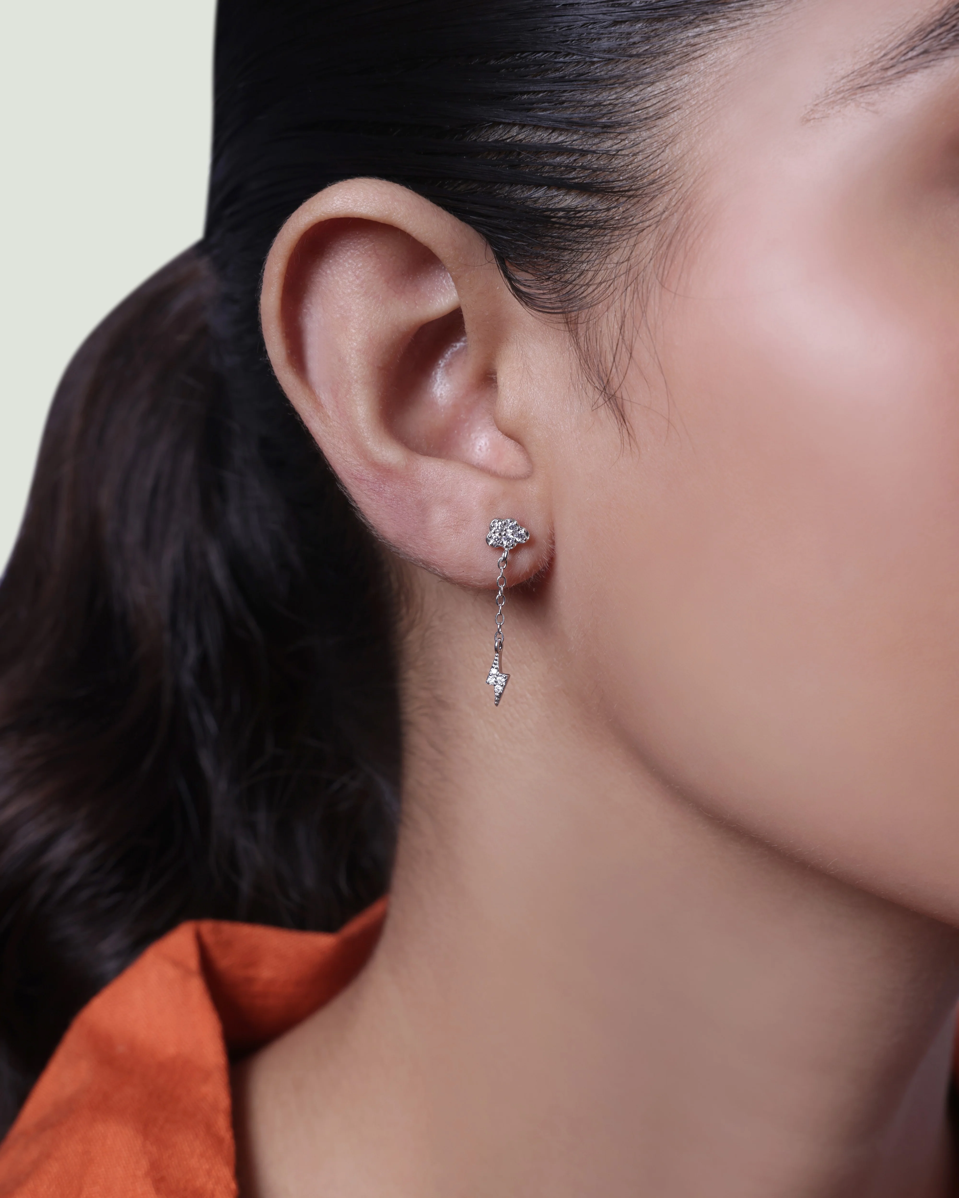 Zirconia Lightning Earrings Studs Earrings - Image 3