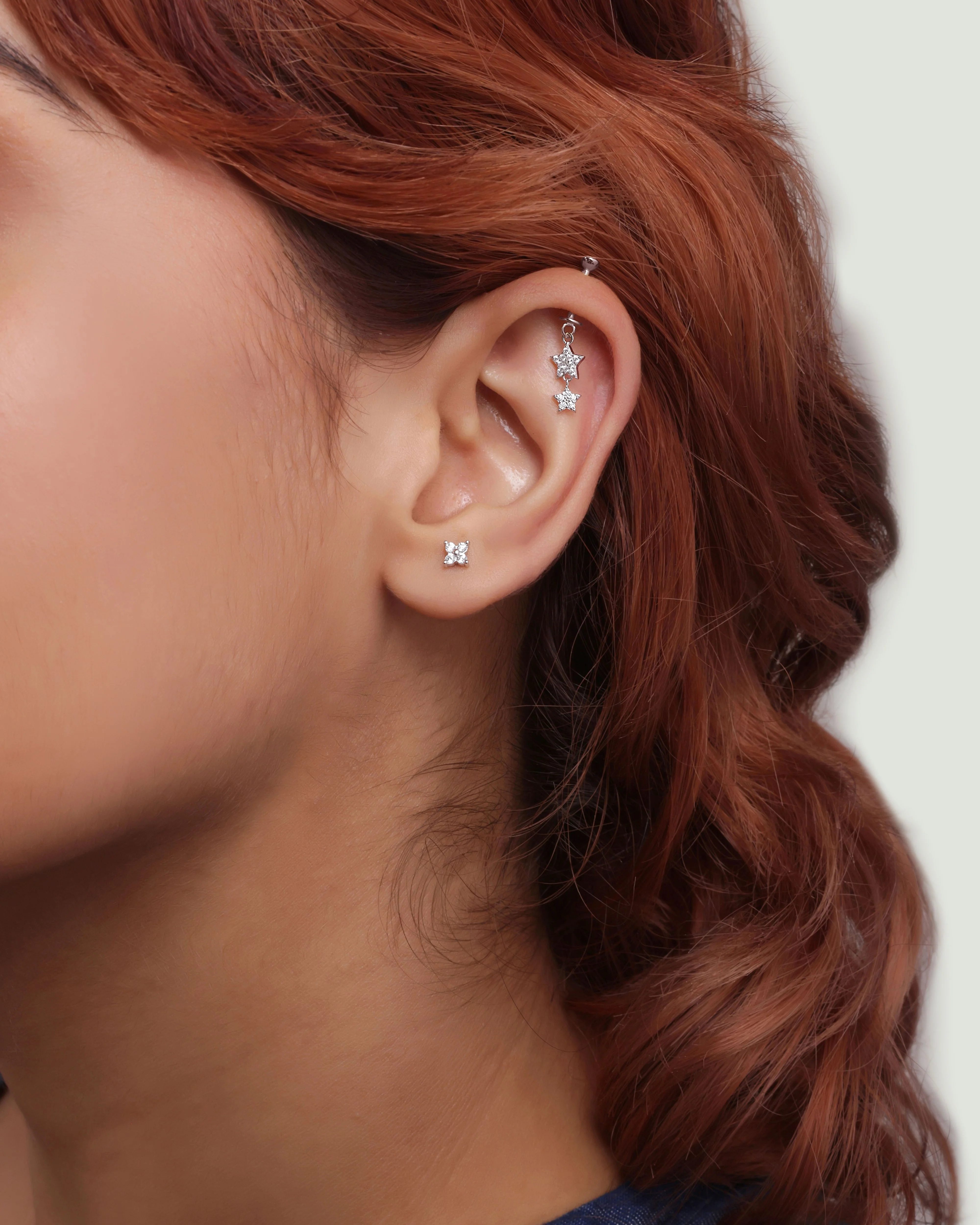 Lotus Flower Minimal Stud Earrings - Image 3