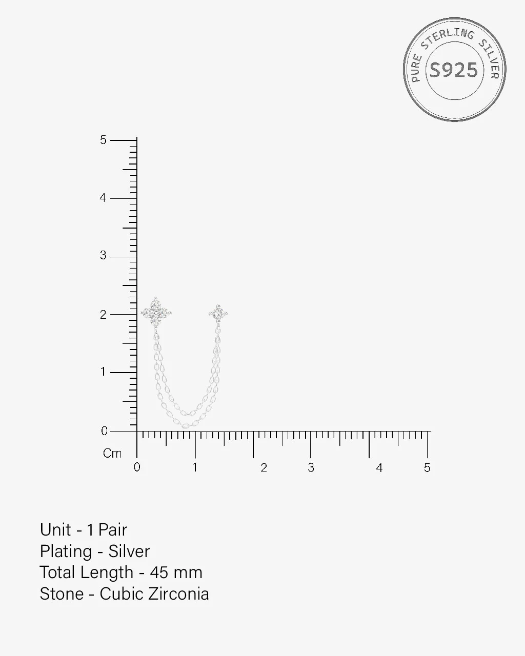 Lotus Petal Connector Chain Earrings - Image 4