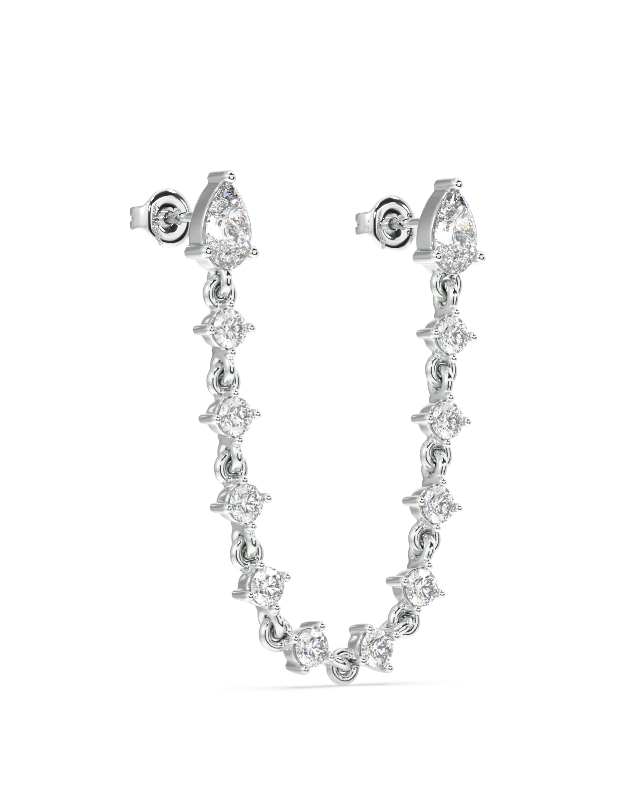 Luxury Multi Stone Connector Chain Earrings - Image 3
