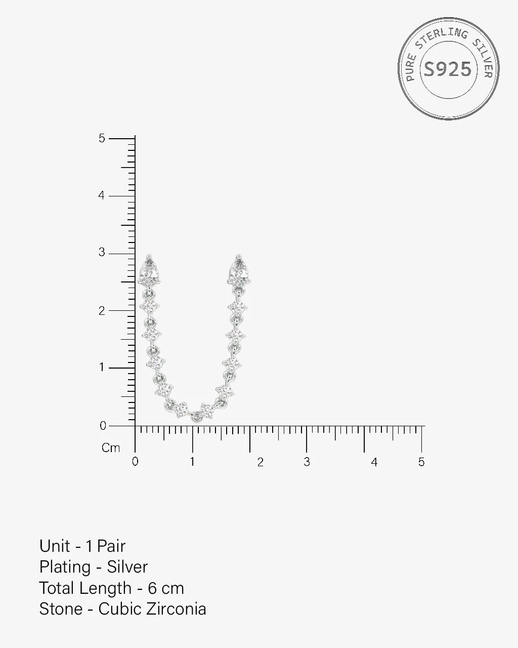 Luxury Multi Stone Connector Chain Earrings - Image 4