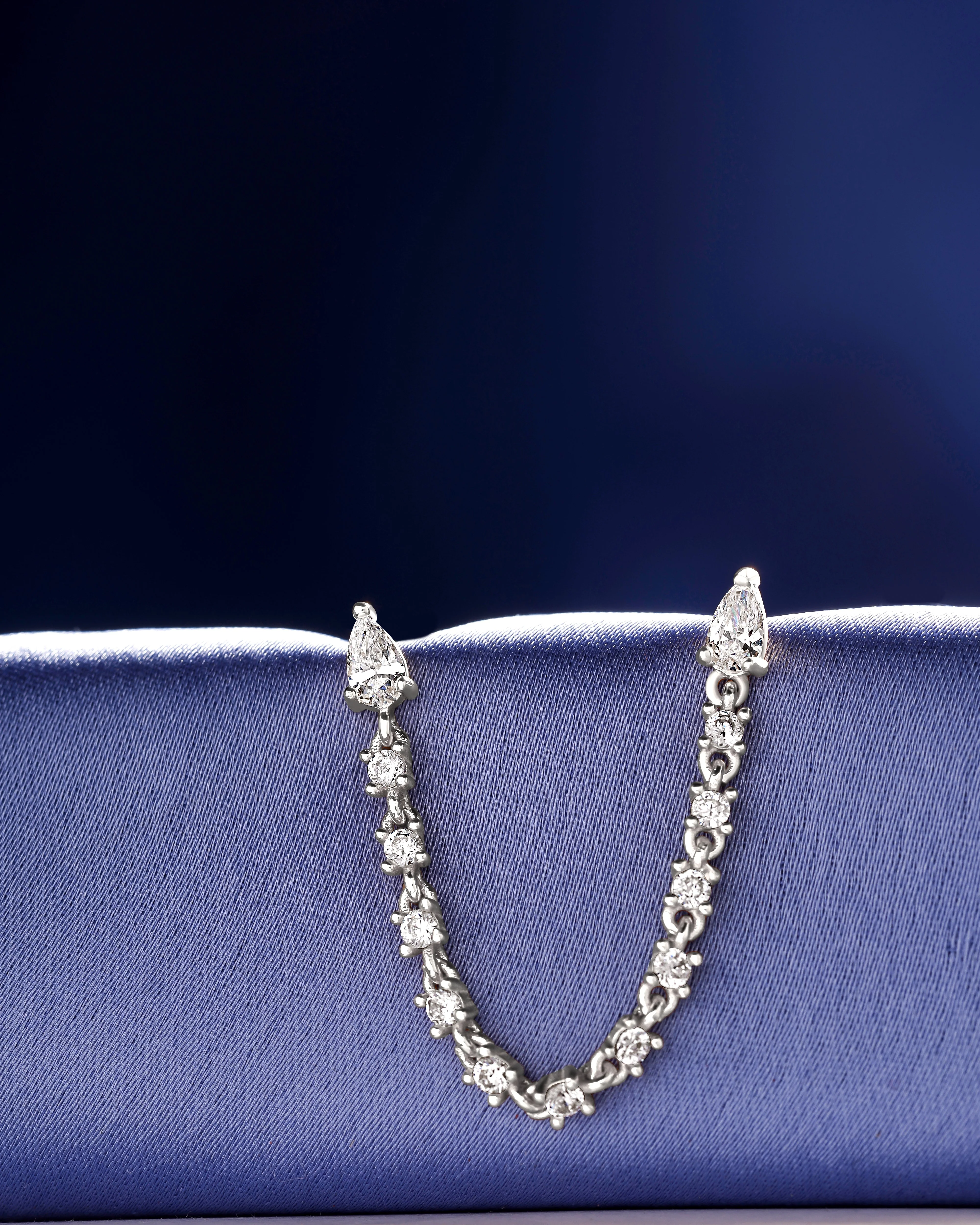 Luxury Multi Stone Connector Chain Earrings - Image 5