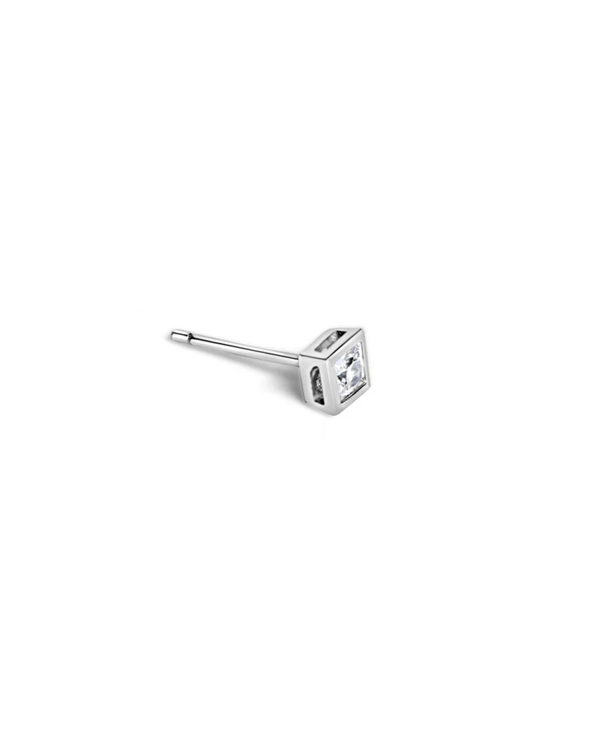 Mini Square Solitaire Stud Men's Earrings - Image 4