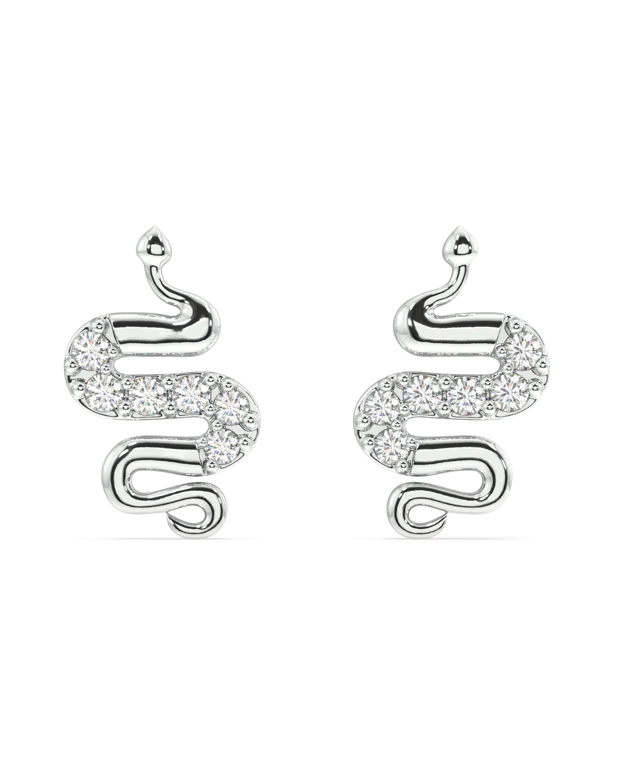 Serpentis-Cubic Zirconia Snake Stud Earrings - Image 3