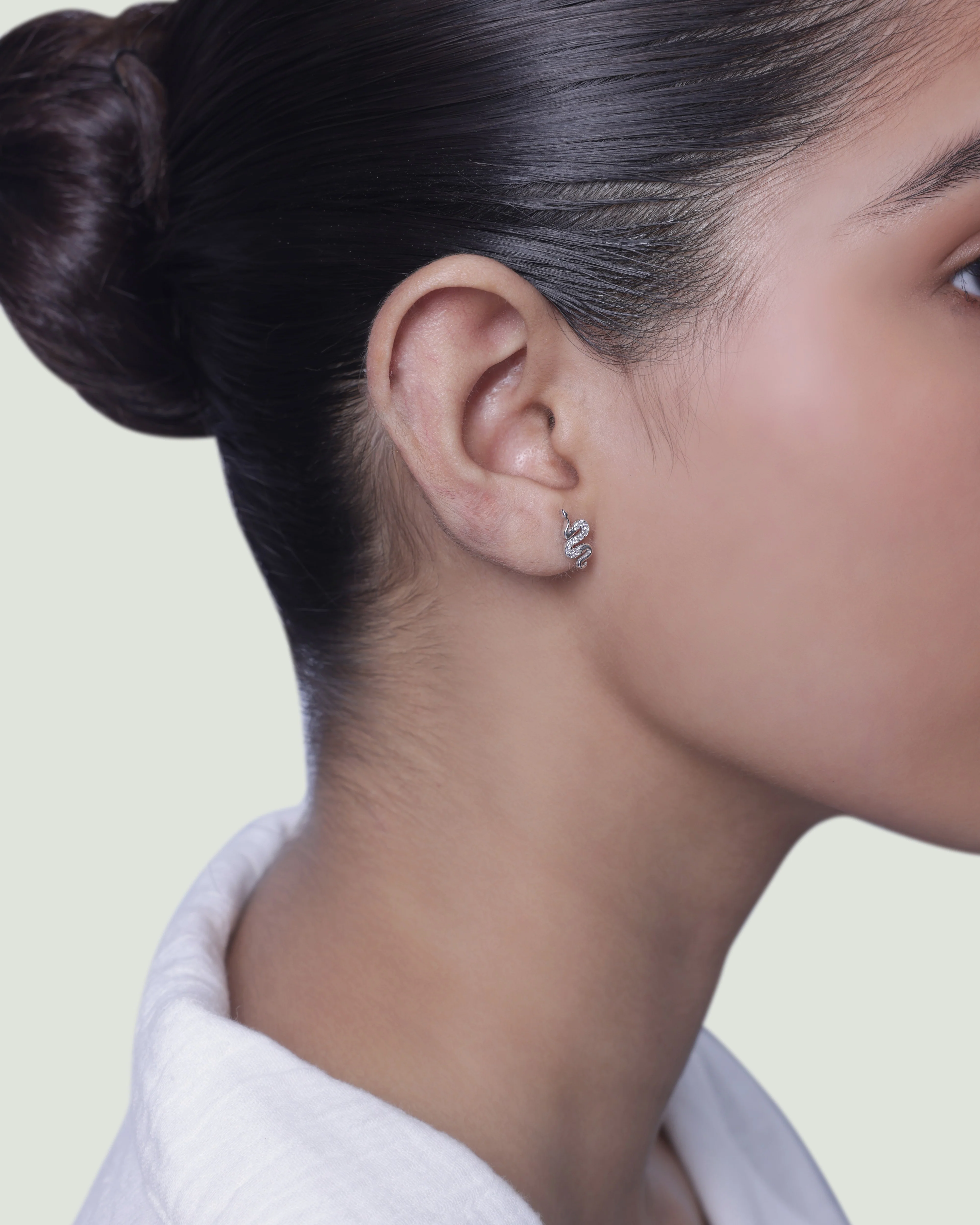 Serpentis-Cubic Zirconia Snake Stud Earrings - Image 4