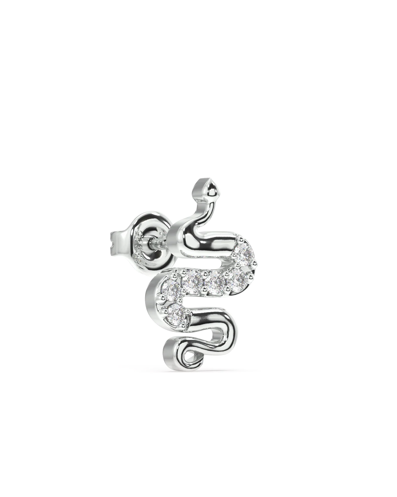 Serpentis-Cubic Zirconia Snake Stud Earrings - Image 5