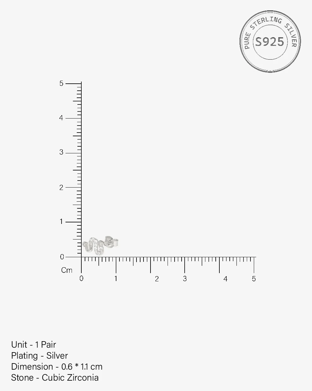 Serpentis-Cubic Zirconia Snake Stud Earrings - Image 6