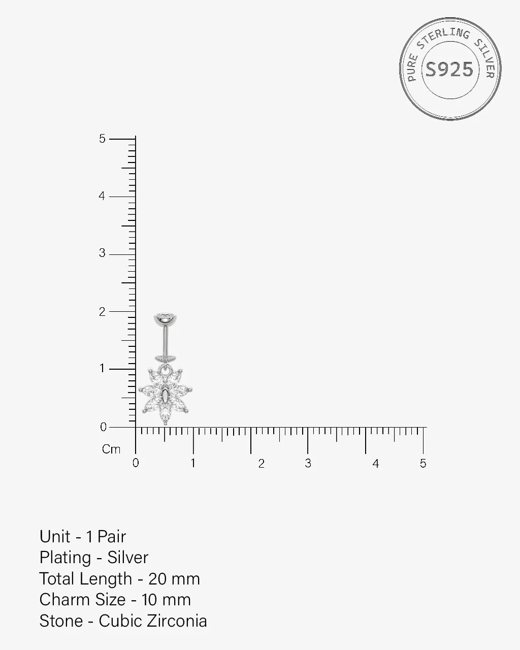 Seven Marquise Flower Helix Hanging Earrings - Image 5