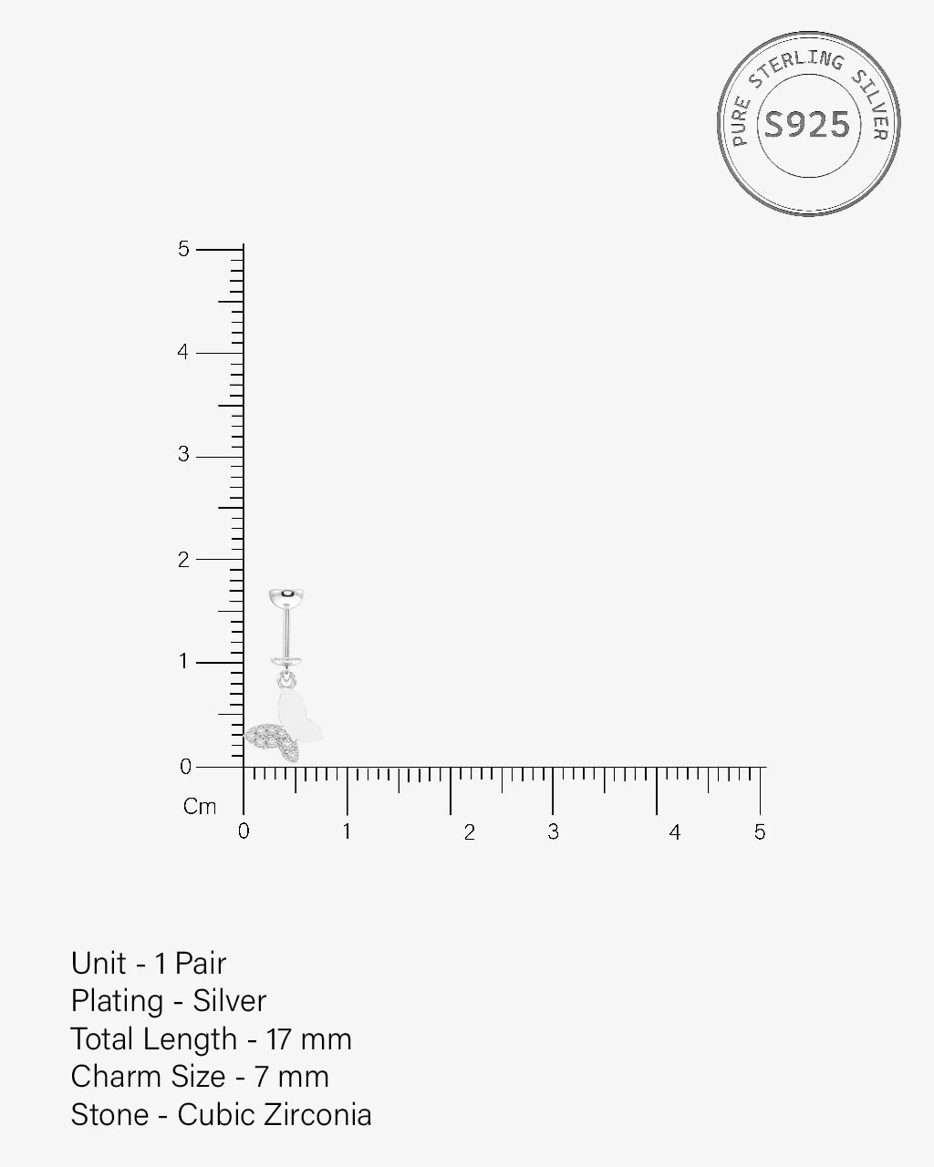 Slanting Butterfly Helix Hanging Earrings - Image 4