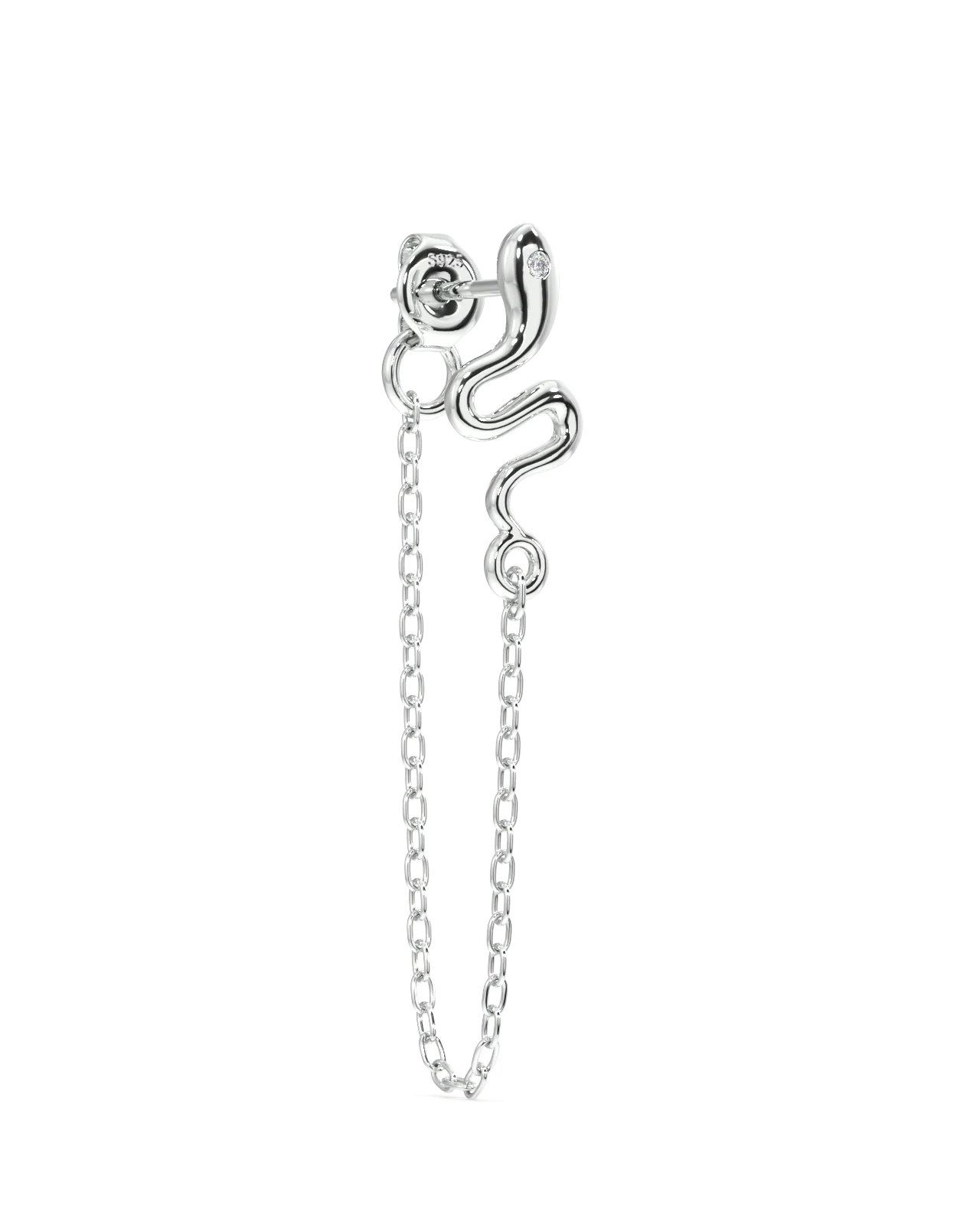 Snake Dangler Chain Earrings - Image 3