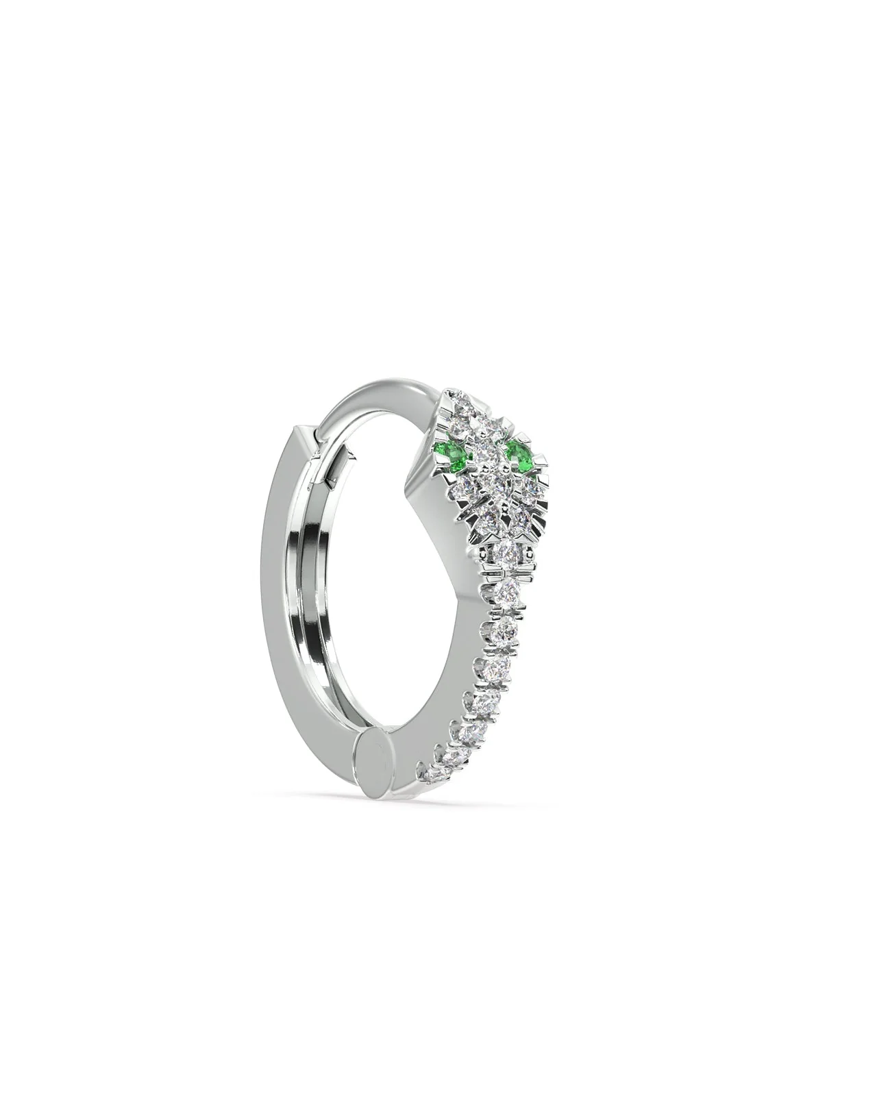 Zirconia Snake Hoop Earrings - Image 3