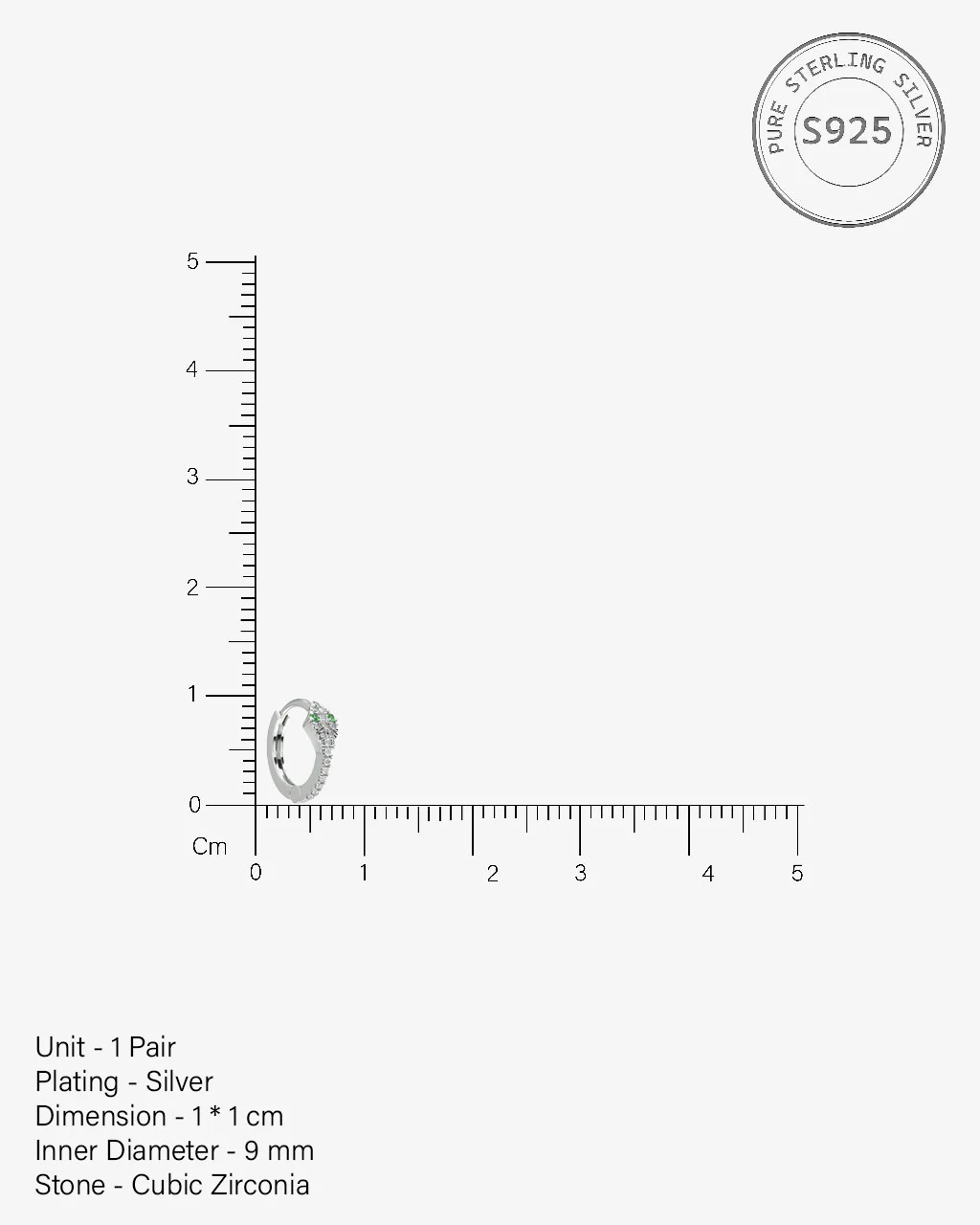 Zirconia Snake Hoop Earrings - Image 5