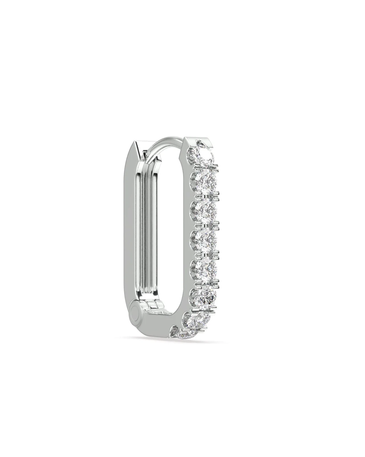 Statement Zirconia Square Hoop Earrings - Image 3